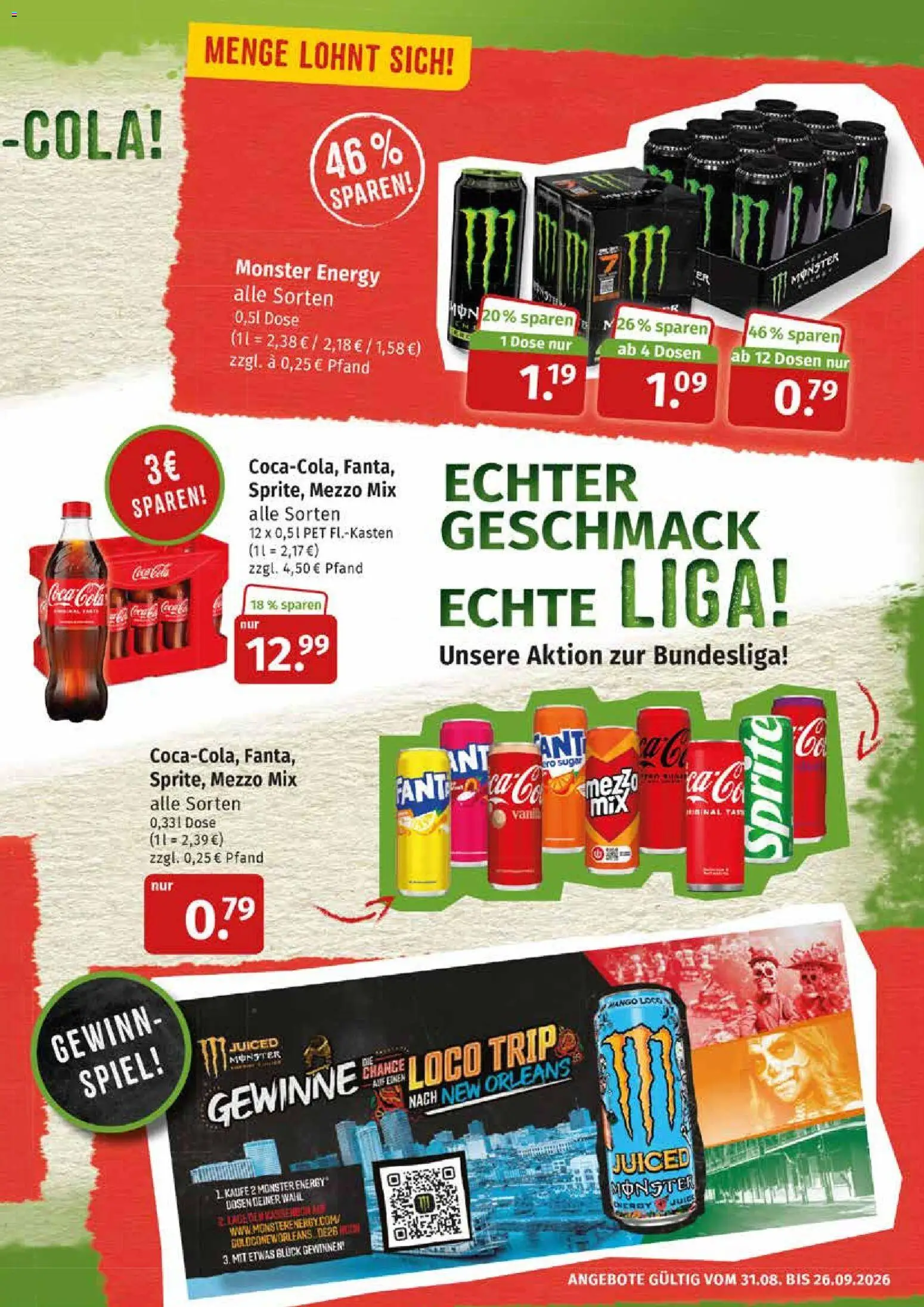 Markgrafen Prospekt – gültig ab 31.08.2026 | Seite: 3 | Produkte: Spiel, Mezzo mix, Sprite, Monster