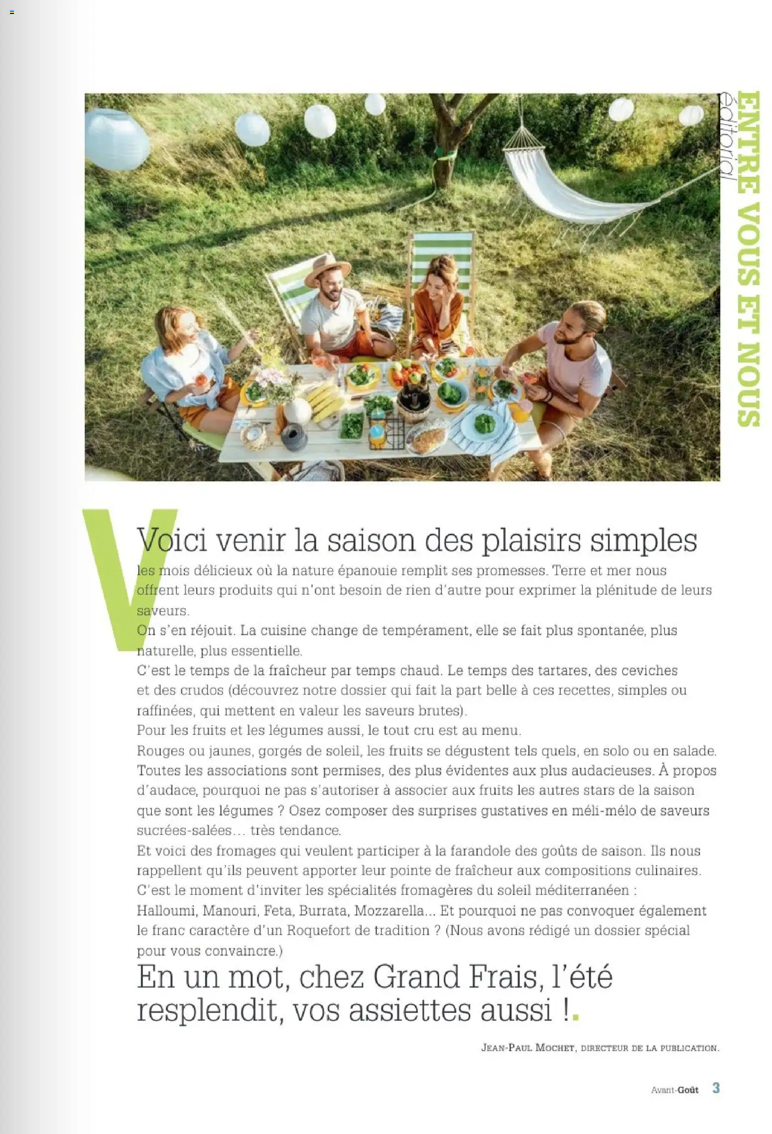 {H1} | Page: 3 | Produits: Spécialités, Mozzarella, Fruits