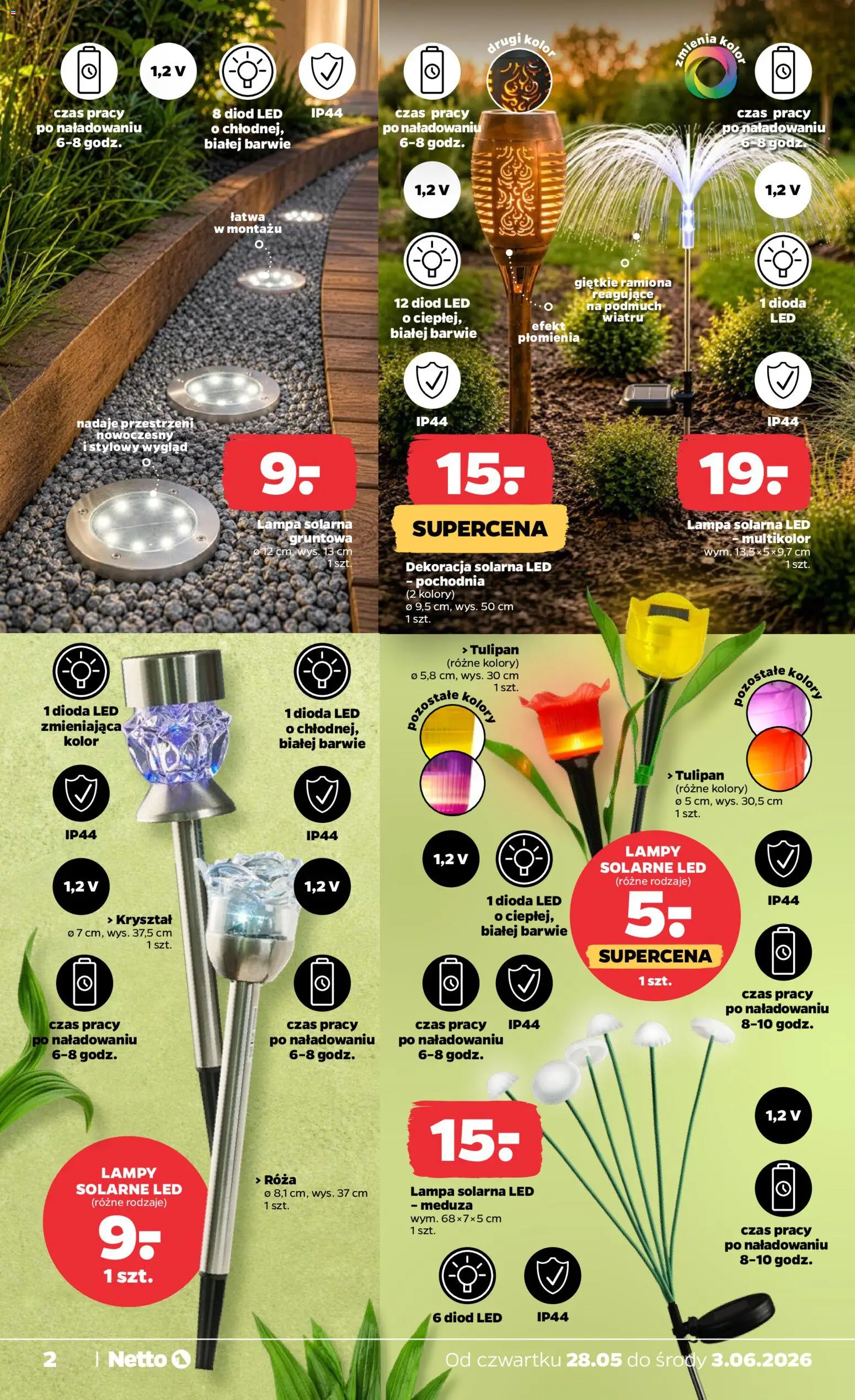 Netto gazetka od czwartku NonFood od 28.05.2026 | Strona: 2 | Produkty: Lampa solarna, Lampa