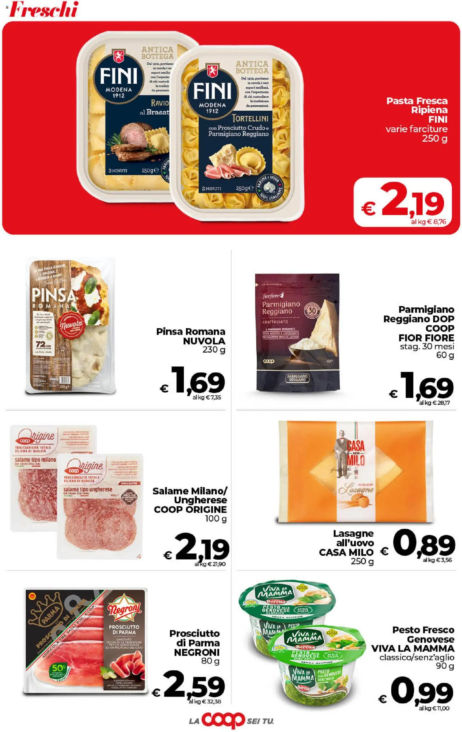 Volantino COOP del 11/08/2026 | Pagina: 15 | Prodotti: Prosciutto, Parmigiano reggiano, Parmigiano, Lasagne