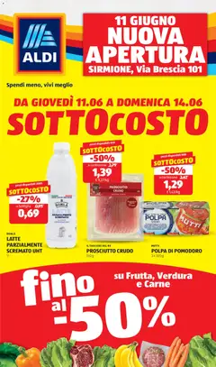 Anteprima del volantino Aldi volantino Nuova Apertura Sirmione valido a partire dal 11.06.2026