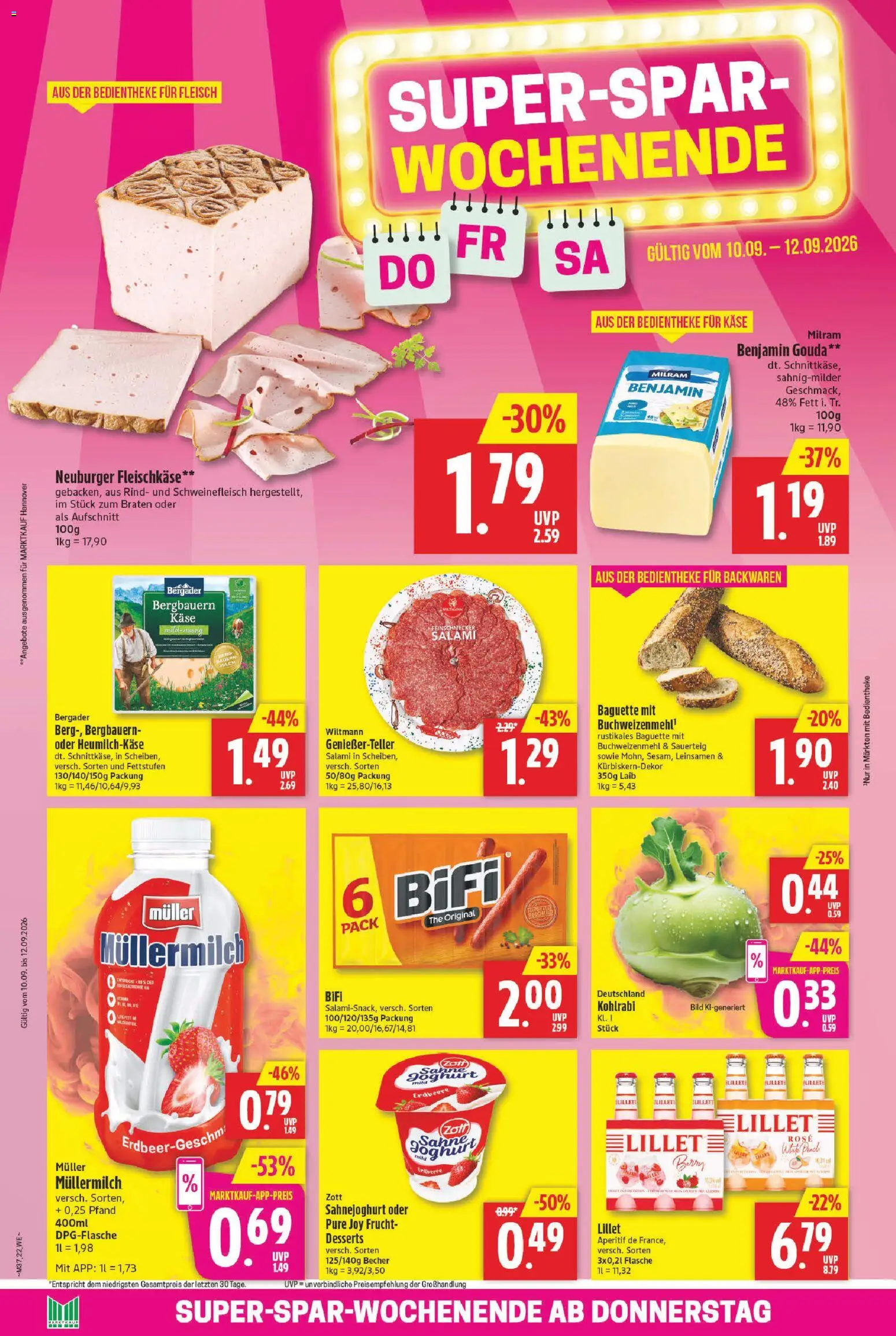 Marktkauf Prospekt – gültig ab 07.09.2026 | Seite: 22 | Produkte: Käse, Baguette, Salami, Fleisch