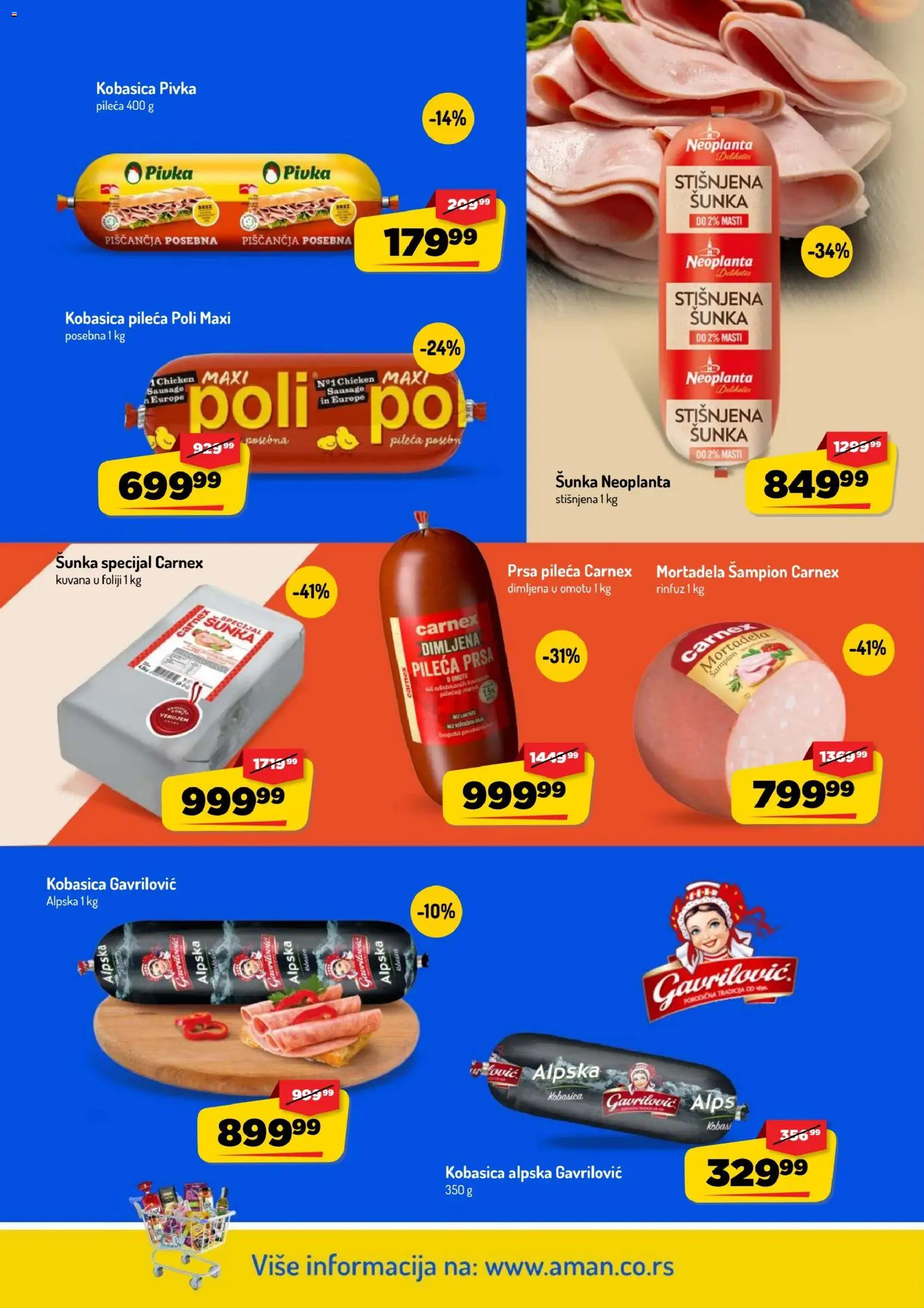 Aman katalog - važi od 31.08.2026 | Strana: 4 | Proizvode: Pileća prsa, Mortadela, Šunka, Kobasica