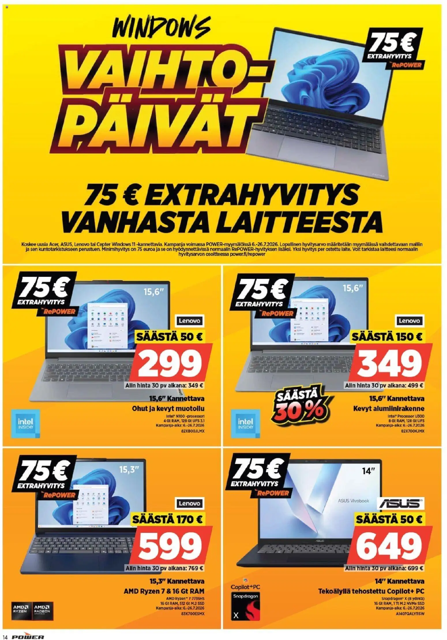 Power tarjoukset – voimassa 06/07/2026 alkaen | Sivu: 16 | Tuotteet: PC