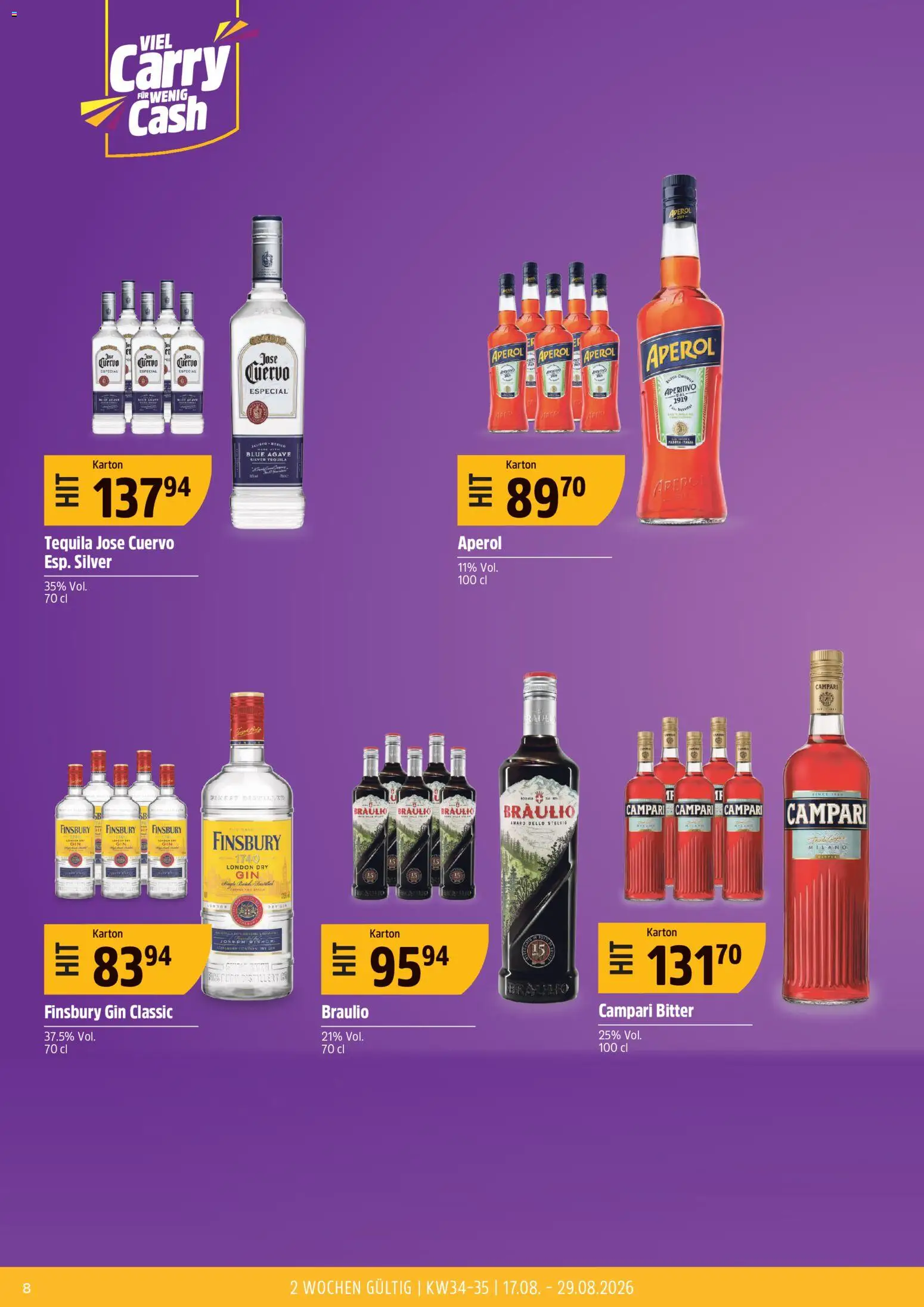 TopCC aktionen Viel Carry Wenig Cash – gültig ab 17.08.2026 | Seite: 8 | Produkte: Agave, Gin