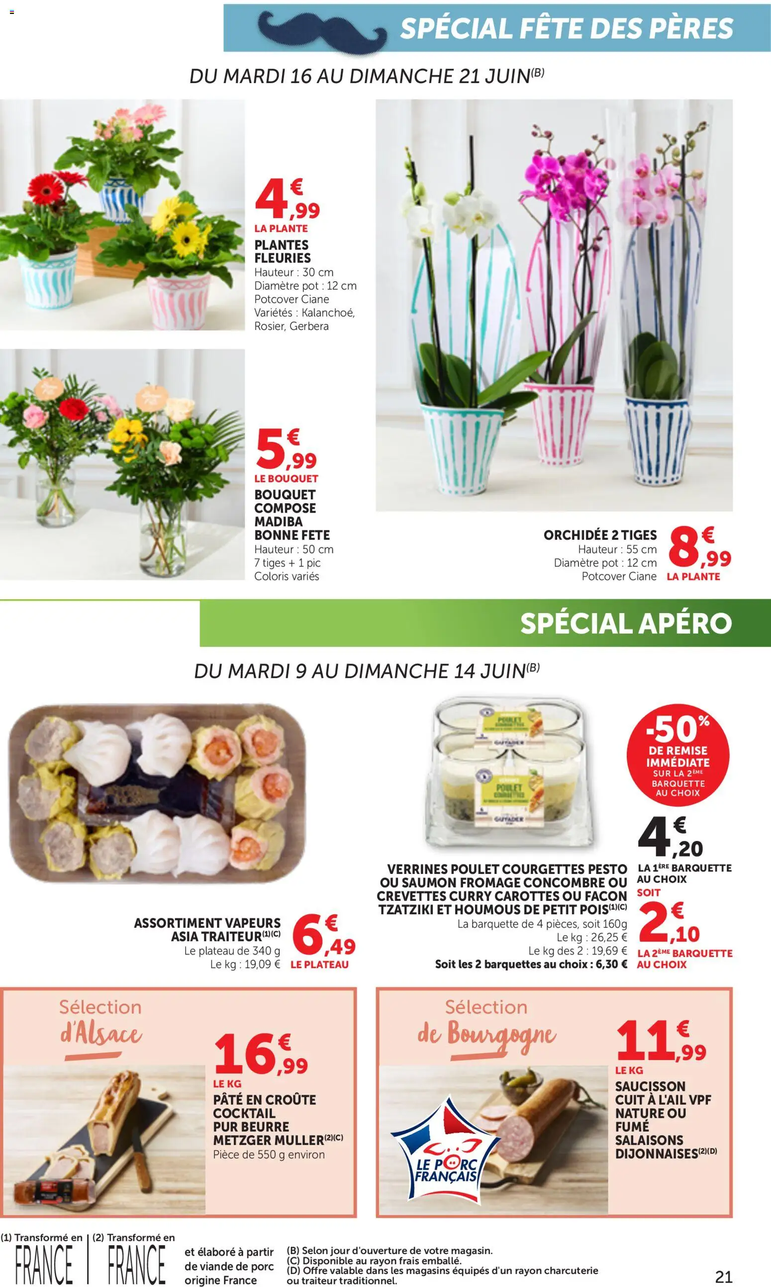 {H1} | Page: 21 | Produits: Viande de porc, Carottes, Plantes, Verrines