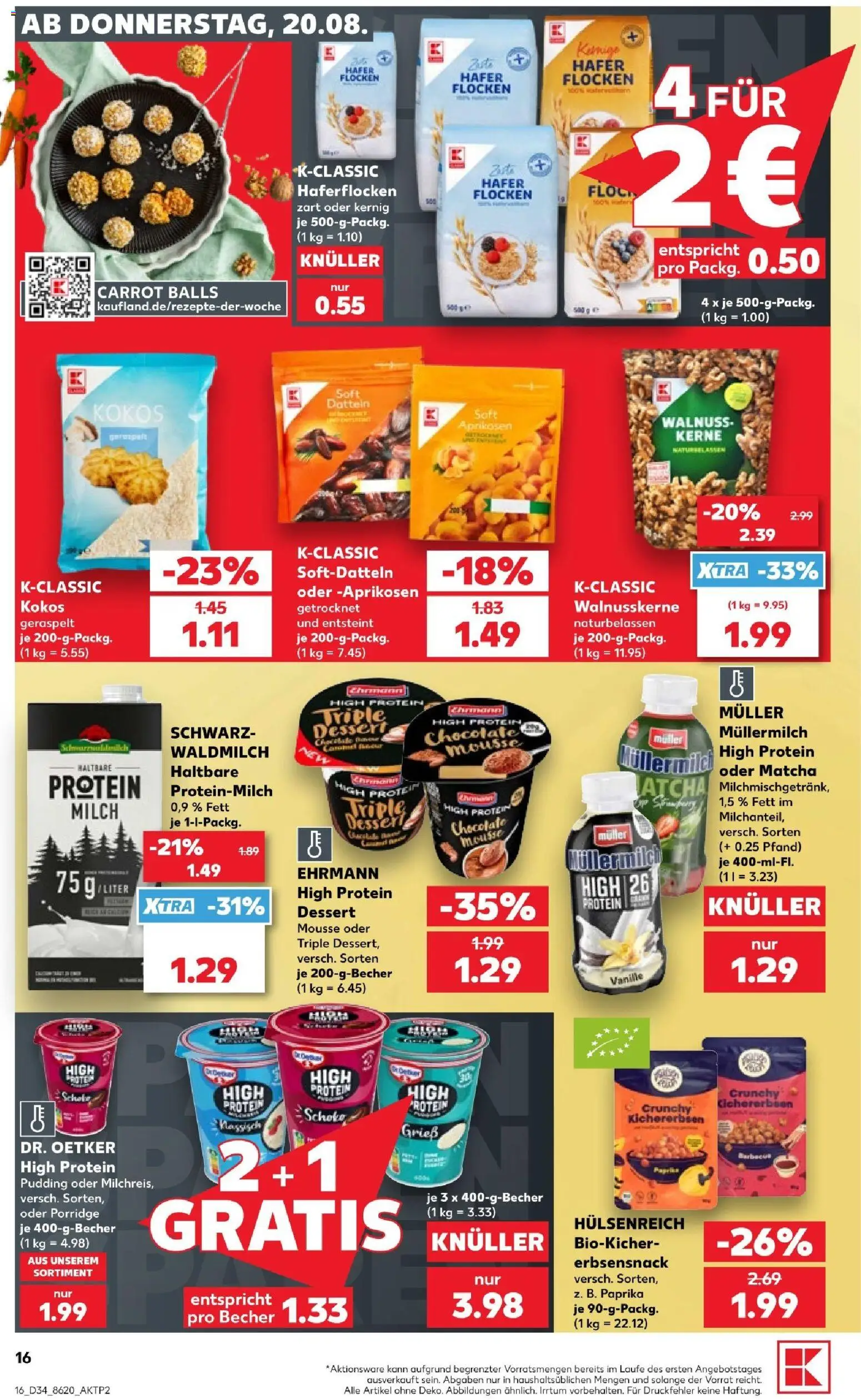 Kaufland Prospekt Bremen – gültig ab 20.08.2026 | Seite: 18 | Produkte: Pudding, Paprika, Müllermilch, Flocken