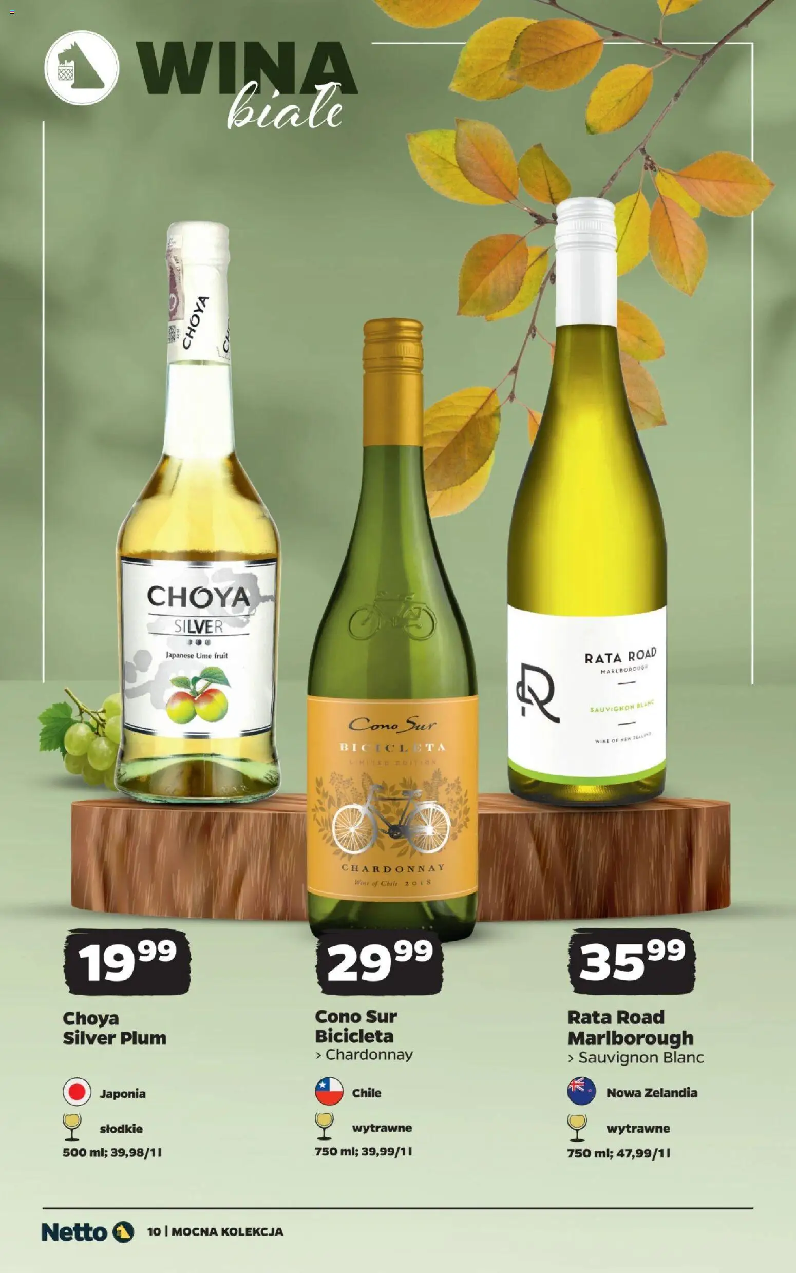 Netto gazetka - Wina od 25.10.2026 | Strona: 10 | Produkty: Wina białe, Chardonnay, Sauvignon Blanc