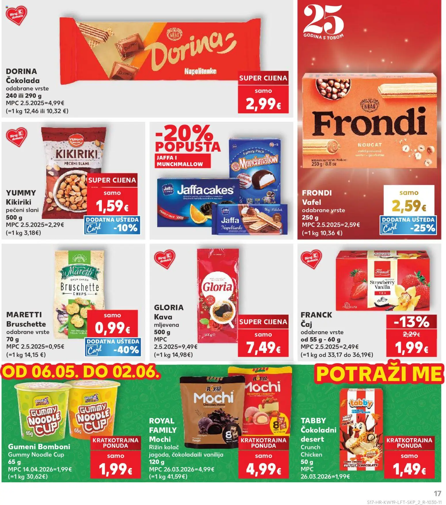 Kaufland katalog | vrijedi od 06.05.2026 | Stranica: 17 | Proizvodi: Dorina, Čokolada, Čaj, Napolitanke