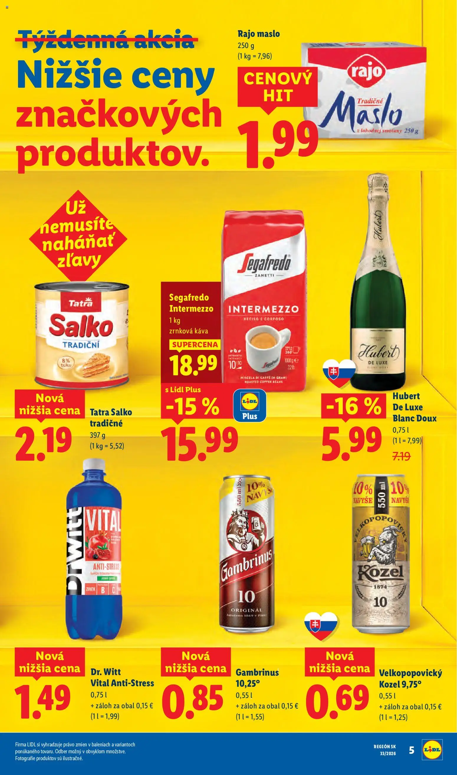 Nové Lidl akcie – leták je platný od 10.08.2026 | Strana: 7 | Produkty: Maslo, Kondenzované mlieko, Gambrinus, Šumivé víno