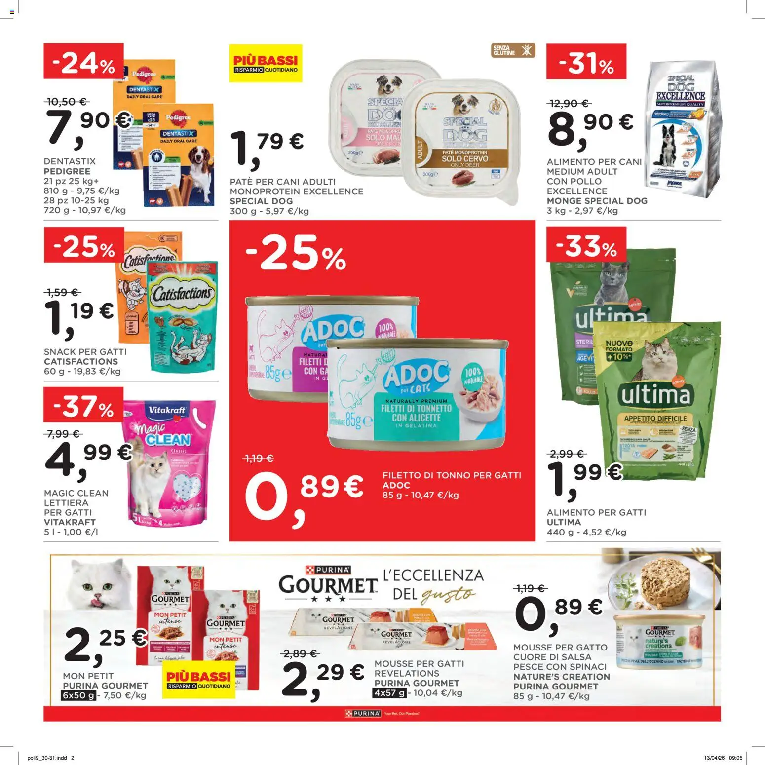 Volantino Poli del 22.04.2026 | Pagina: 31 | Prodotti: Paté, Lettiera per gatti, Pollo, Salsa