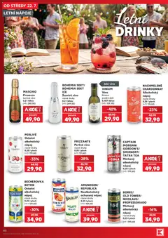 Náhled letáku Kaufland leták - Plzeň od 22.07.2026 | Strana: 40 | Produkty: Bílé víno, Sekt, Captain Morgan, Láhev