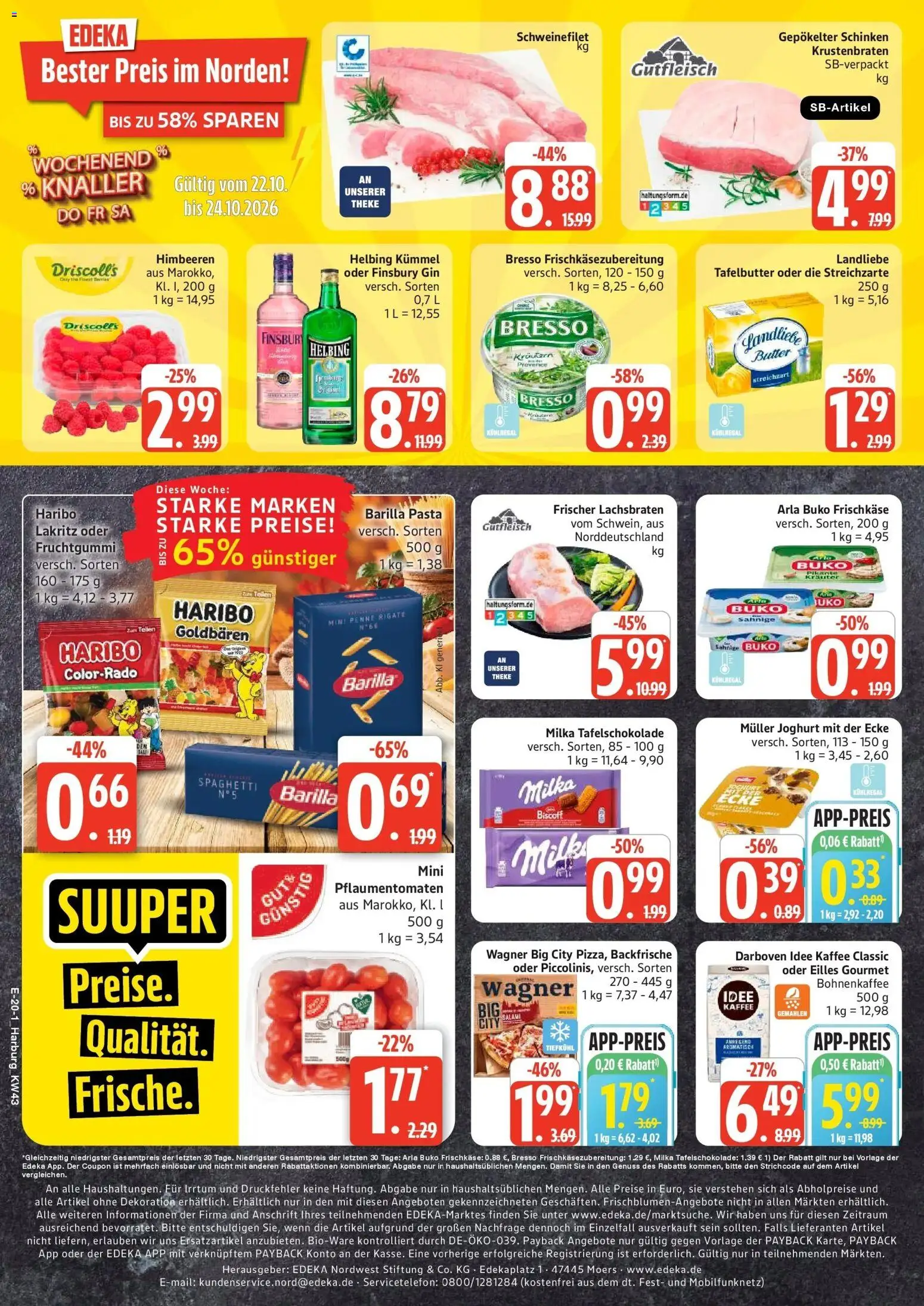 Edeka Prospekt Hamburg (ab 19.10.2026) » Angebote Online | Seite: 28 | Produkte: Haribo, Theke, Schweinefilet, Pasta