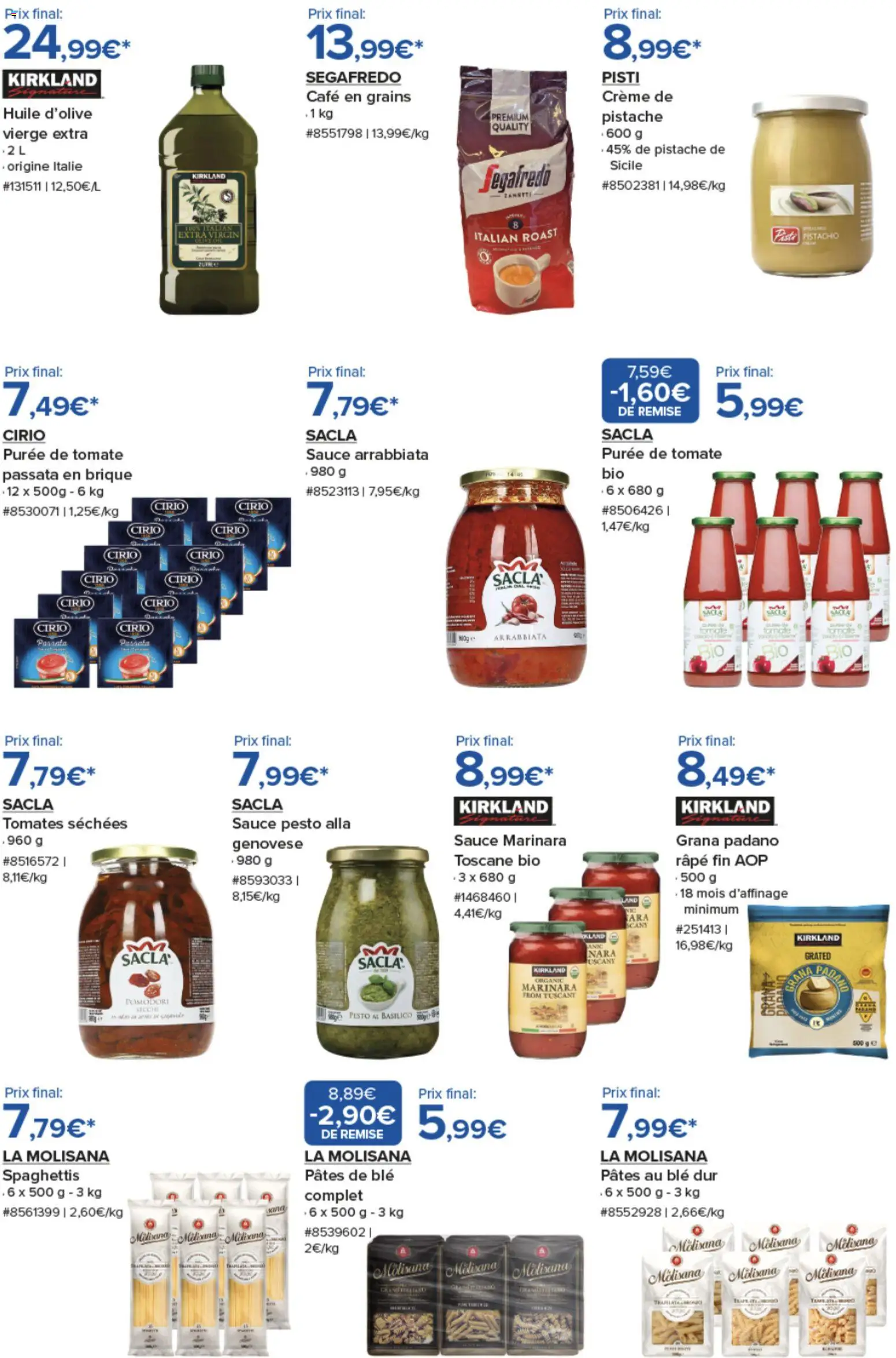 {H1} | Page: 3 | Produits: Café en grains, Tomates séchées, Tomates, Crème