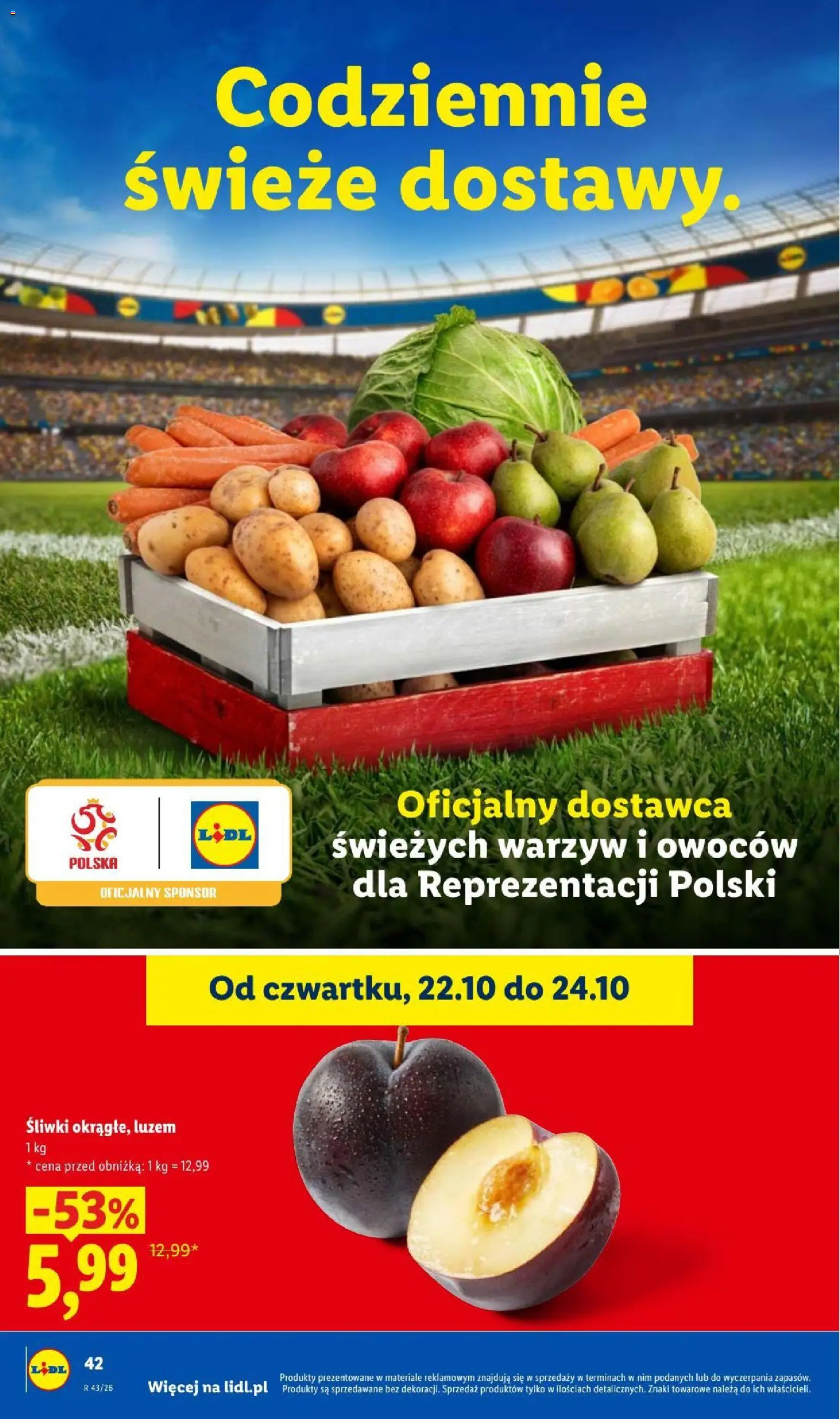 Lidl gazetka od 22.10.2026 | Strona: 44 | Produkty: Śliwki