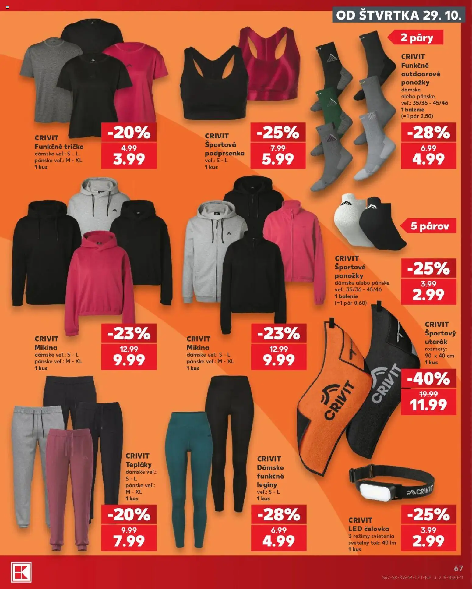 Nové Kaufland akcie – leták je platný od 29.10.2026 | Strana: 67 | Produkty: Led, Tričko, Podprsenka, Legíny