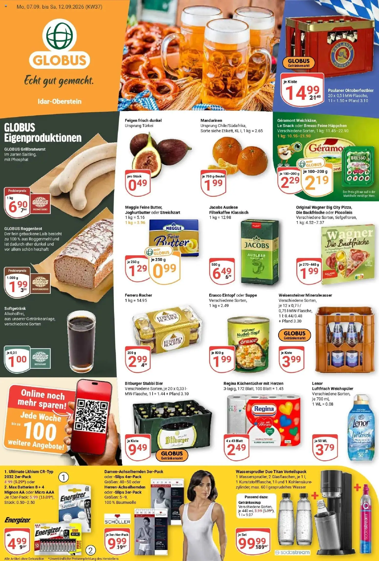 Globus Prospekt Idar-Oberstein – gültig ab 07.09.2026 | Seite: 3 | Produkte: Lenor, Bier, Weichspüler, Erasco
