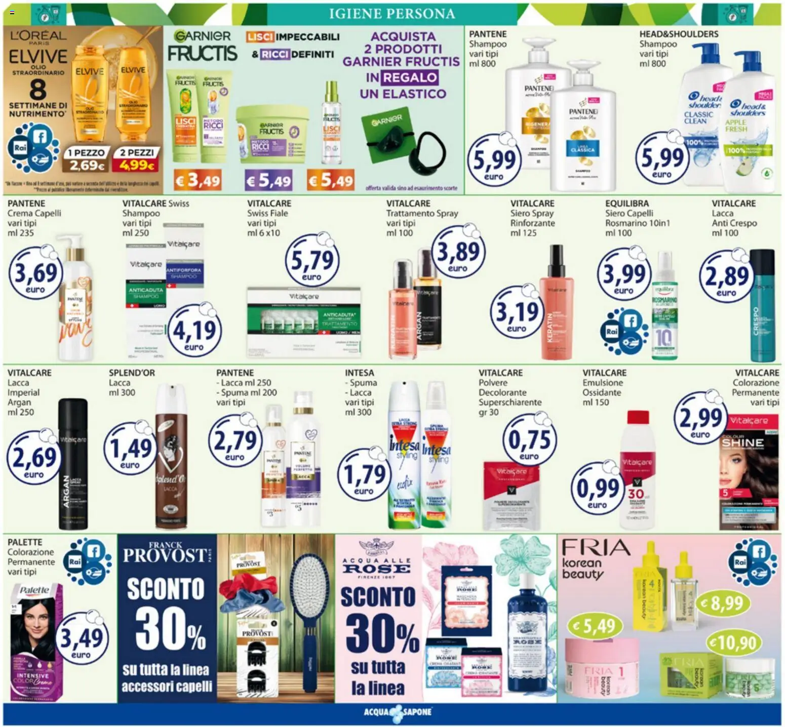 Volantino Acqua e Sapone del 01.06.2026 | Pagina: 7 | Prodotti: Shampoo, Crema, Rosmarino, Lacca