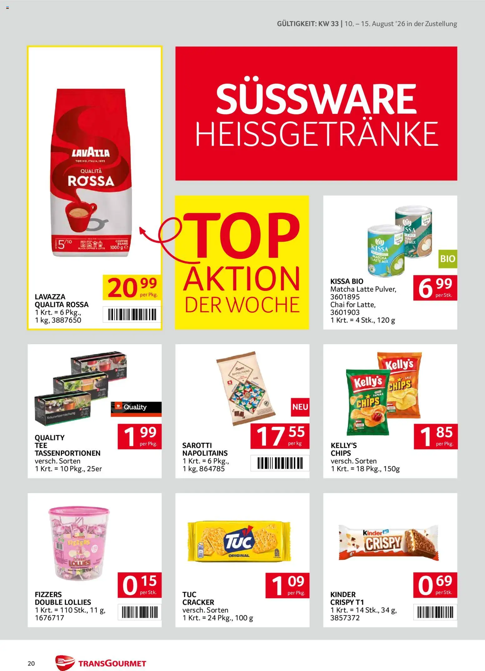 Transgourmet Zustellaktion gültig ab 10.08.2026 | Seite: 20 | Produkte: Chips