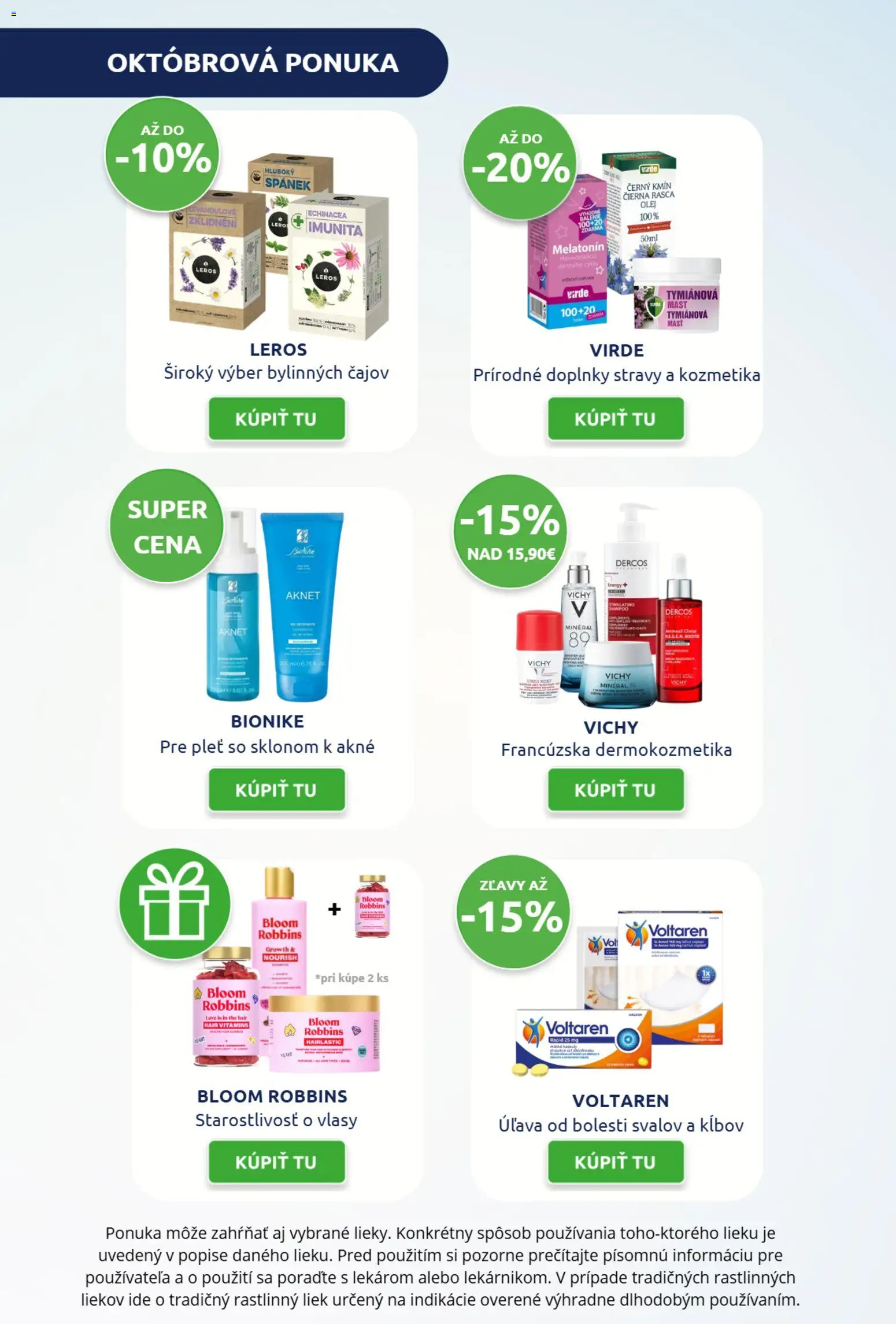 Nové BENU Lekáreň akcie – leták je platný od 01.10.2026 | Strana: 2 | Produkty: Vichy, Voltaren