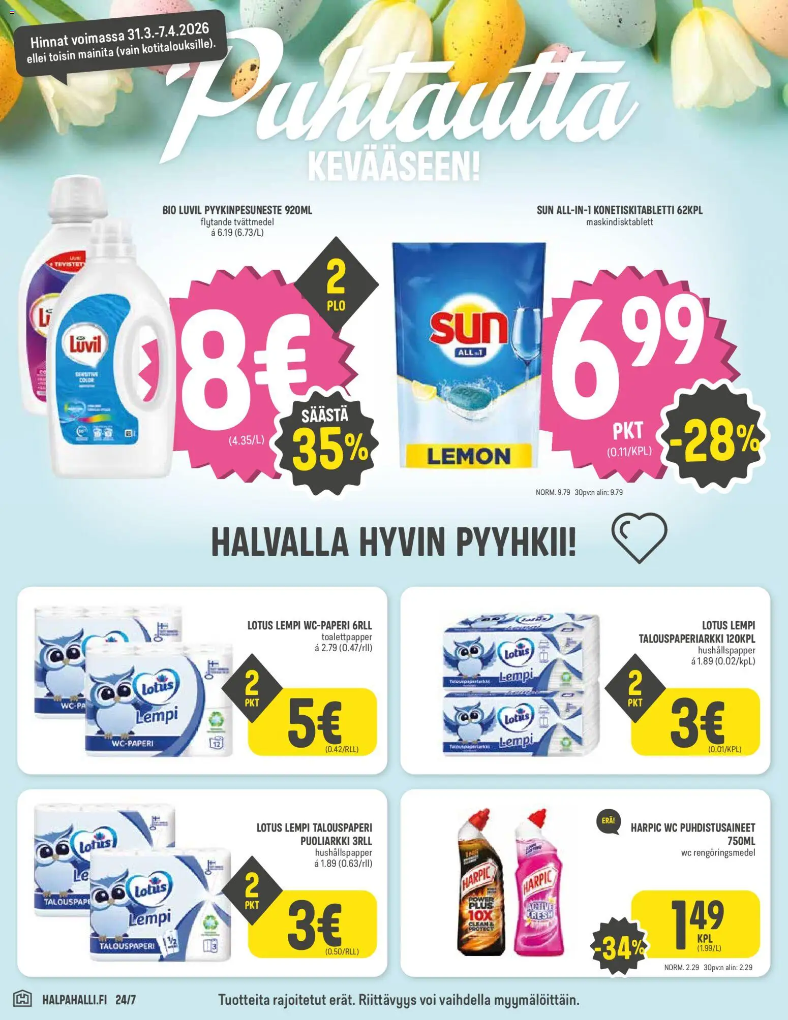Halpa Halli tarjoukset – voimassa 31.03.2026 alkaen | Sivu: 6 | Tuotteet: WC, Voi