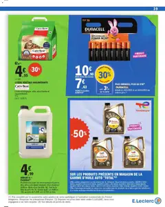 E.Leclerc - Prévisualisation de ADBLUE 5L + FLEXIBLE, Produit réduisant les émissions polluantes des véhicules diesel équipés d'un réservoir AdBlue. Muni d'un flexible. 5L. Soit le le litre au prix de 1€. Existe aussi en AdBlue 10L au prix de 9,90€ soit 0,99€ le litre. valide à partir de 21.04.2026 | Page: 39