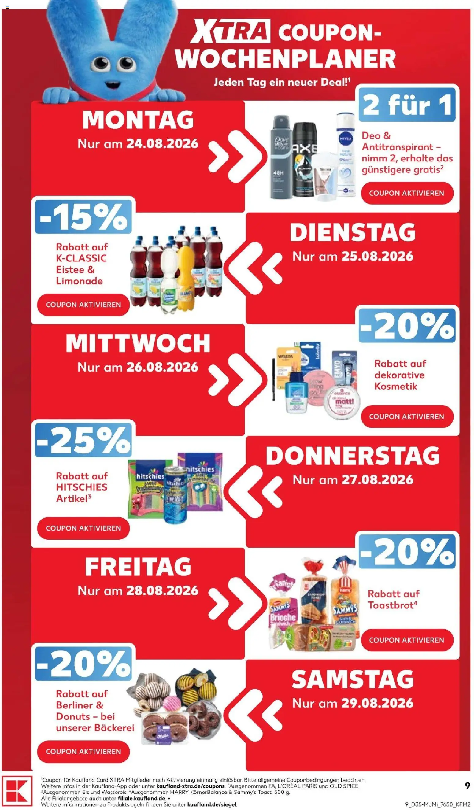 Kaufland Prospekt Stuttgart – gültig ab 24.08.2026 | Seite: 9 | Produkte: Limonade, Donuts, Antitranspirant, Eis