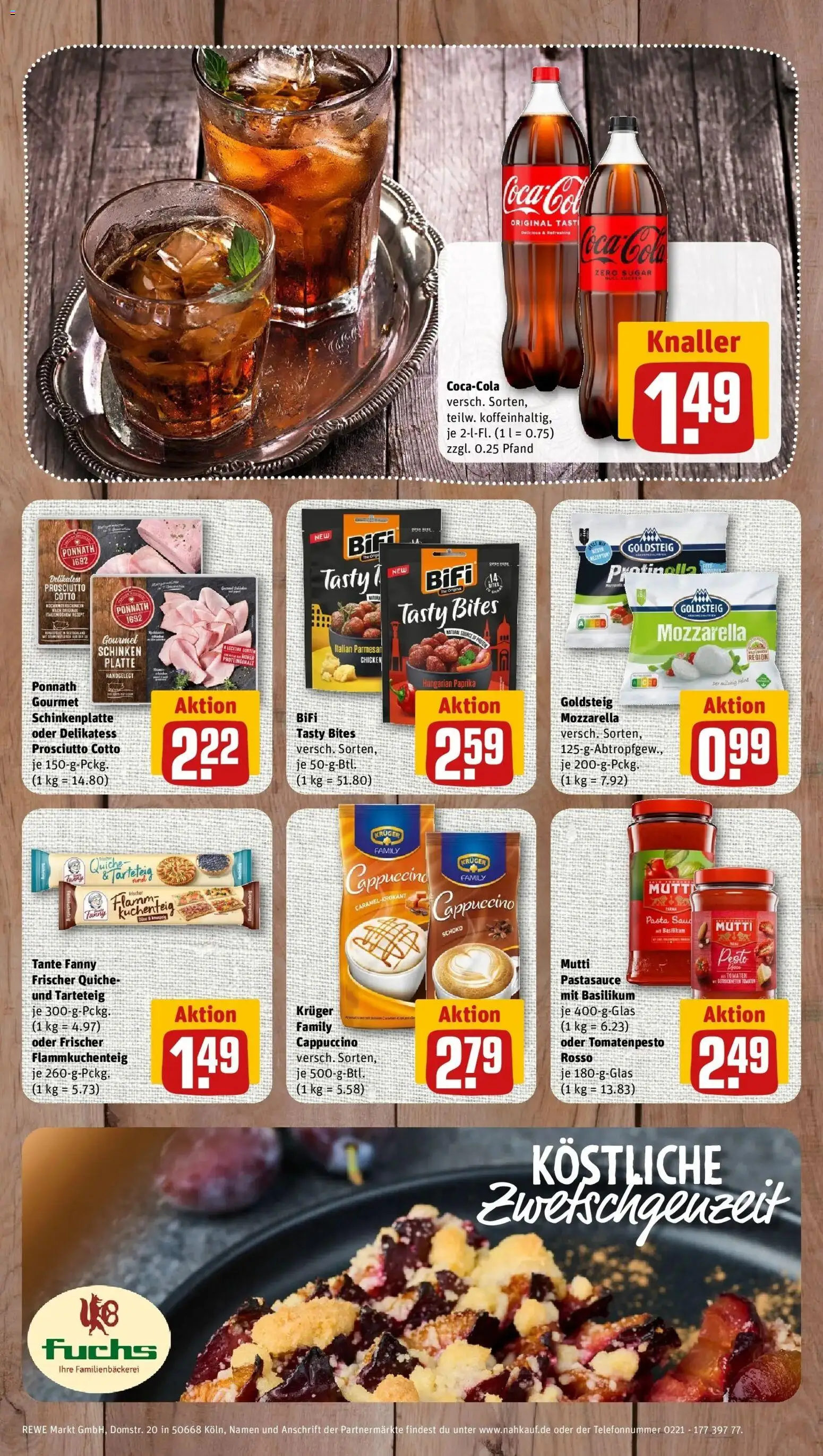 REWE Prospekt ab 31.08.2026 zum Blättern » Angebote | Seite: 8 | Produkte: Mozzarella, Bad, Tomaten, Schinken