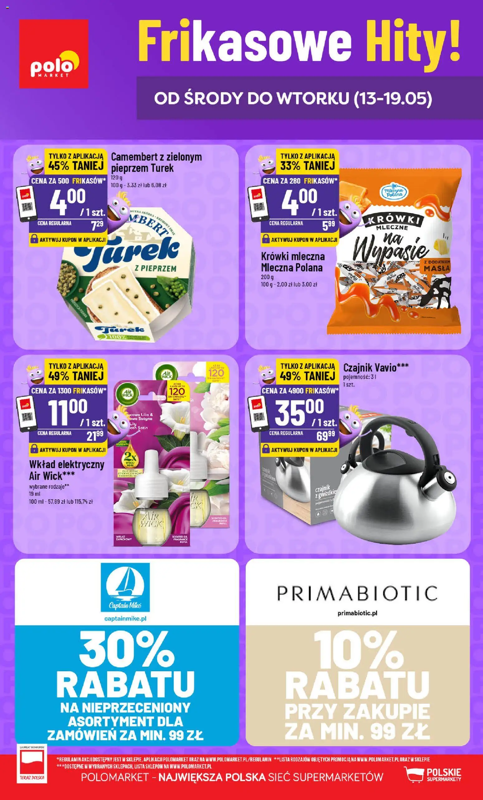POLOmarket gazetka - Frikasowe Hity od 13.05.2026 | Strona: 1 | Produkty: Czajnik, Camembert, Krówki