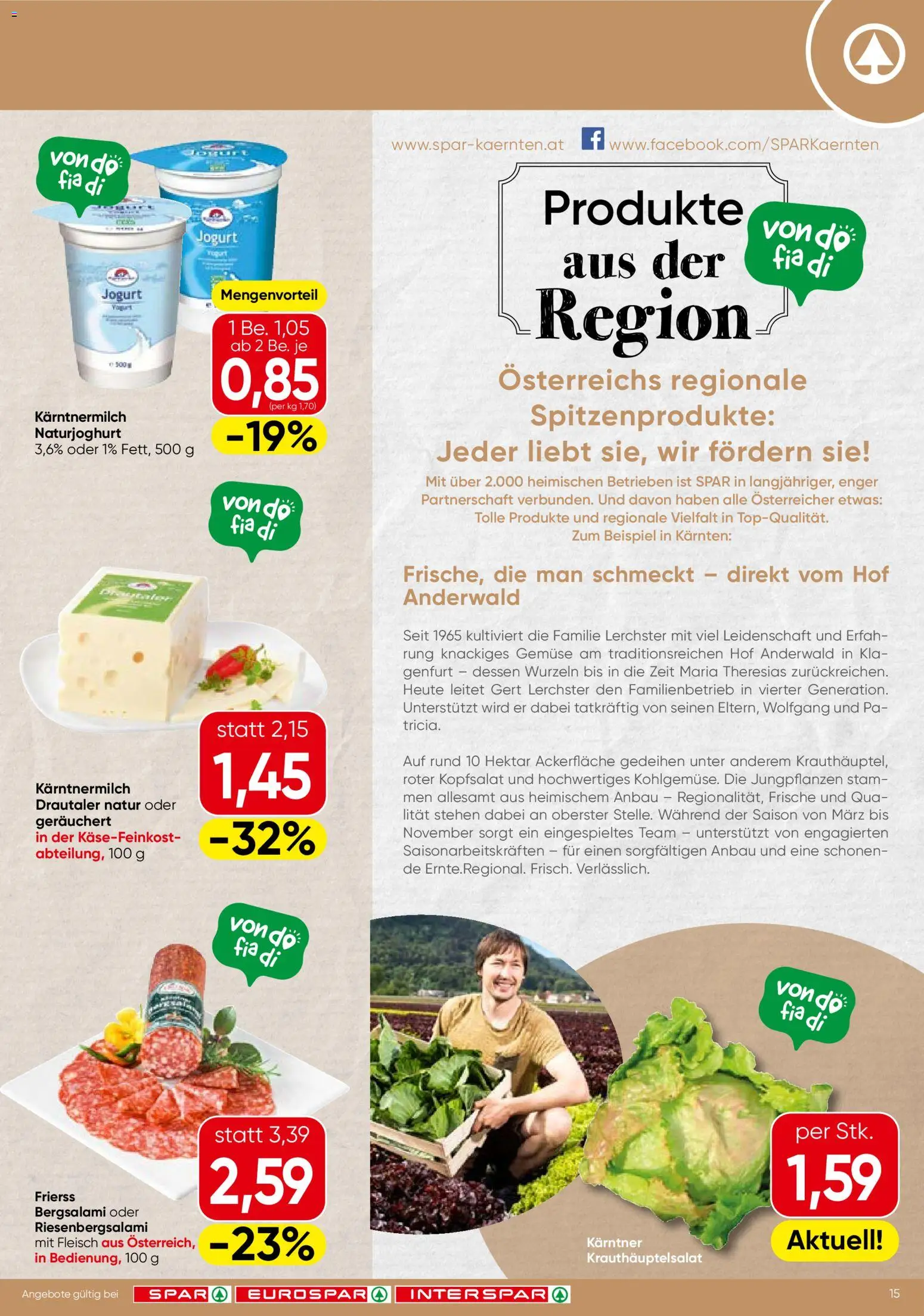 Spar Flugblatt - Kärnten gültig ab 18.06.2026 | Seite: 15 | Produkte: Gemüse