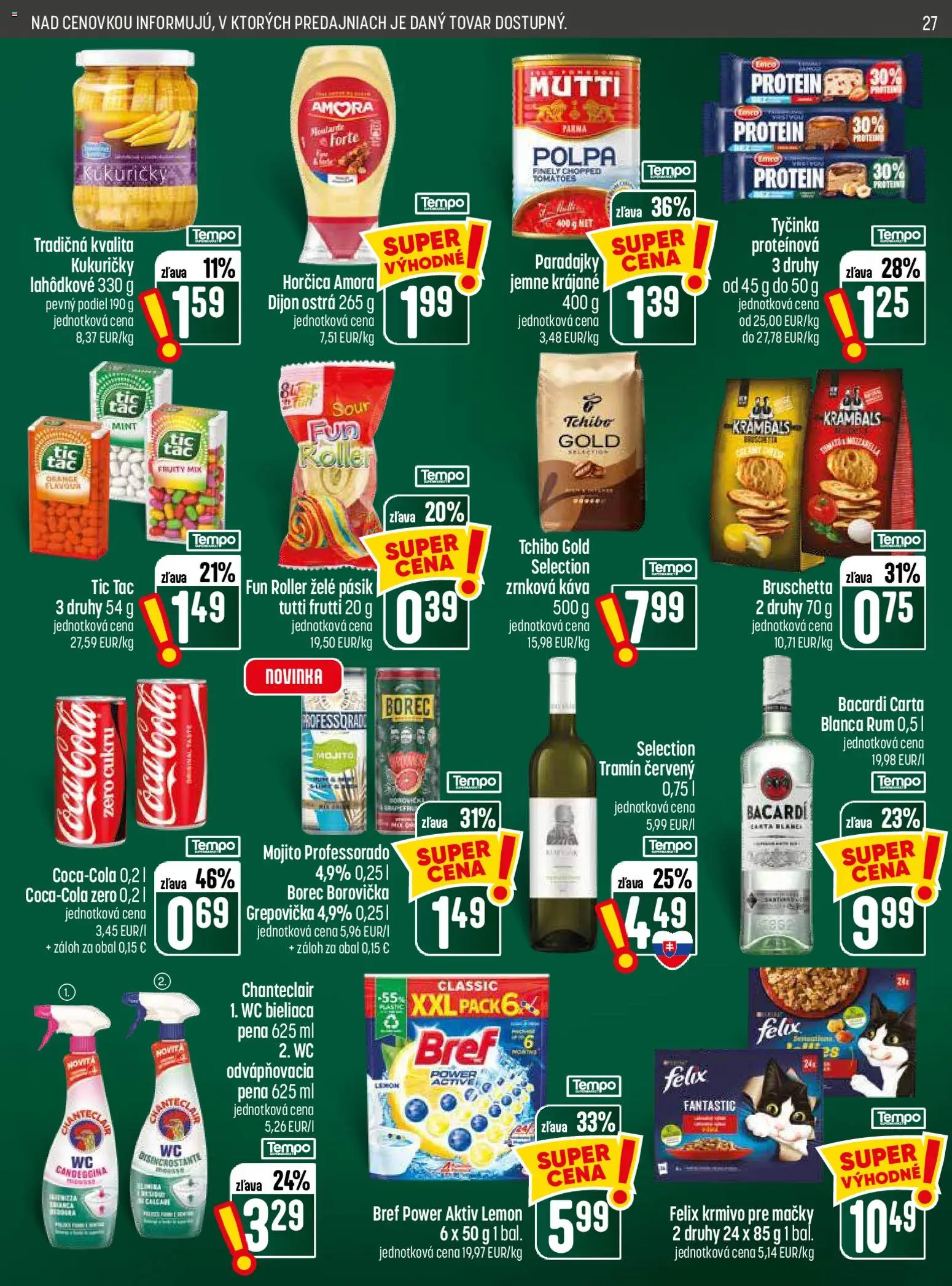 Nové COOP Jednota akcie – leták je platný od 23.07.2026 | Strana: 27 | Produkty: Wc, Coca cola, Cola, Rum
