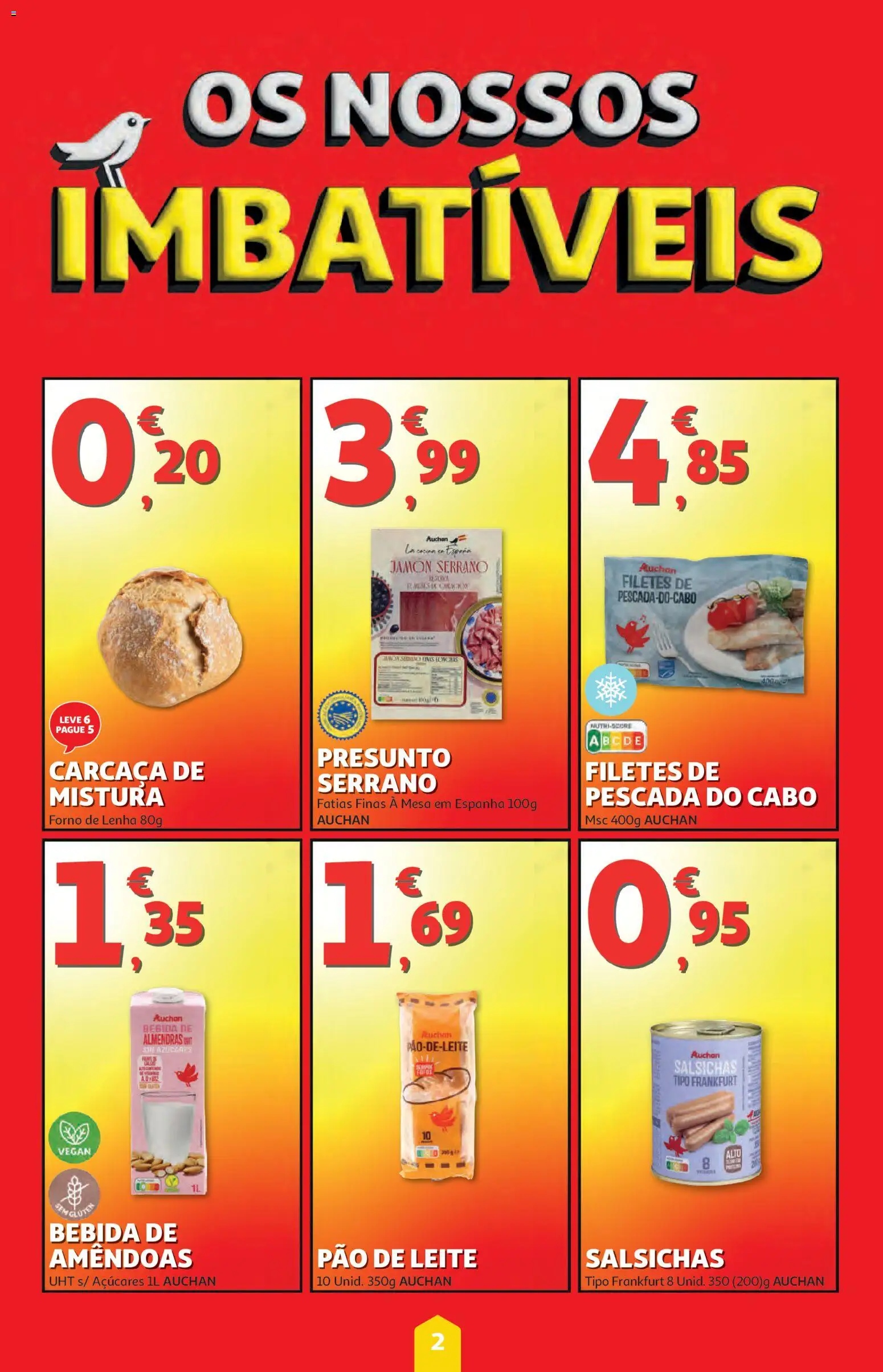 Auchan folheto │ válido de 28.05.2026 | Página: 2 | Produtos: Amêndoas, Cabo, Leite, Pão