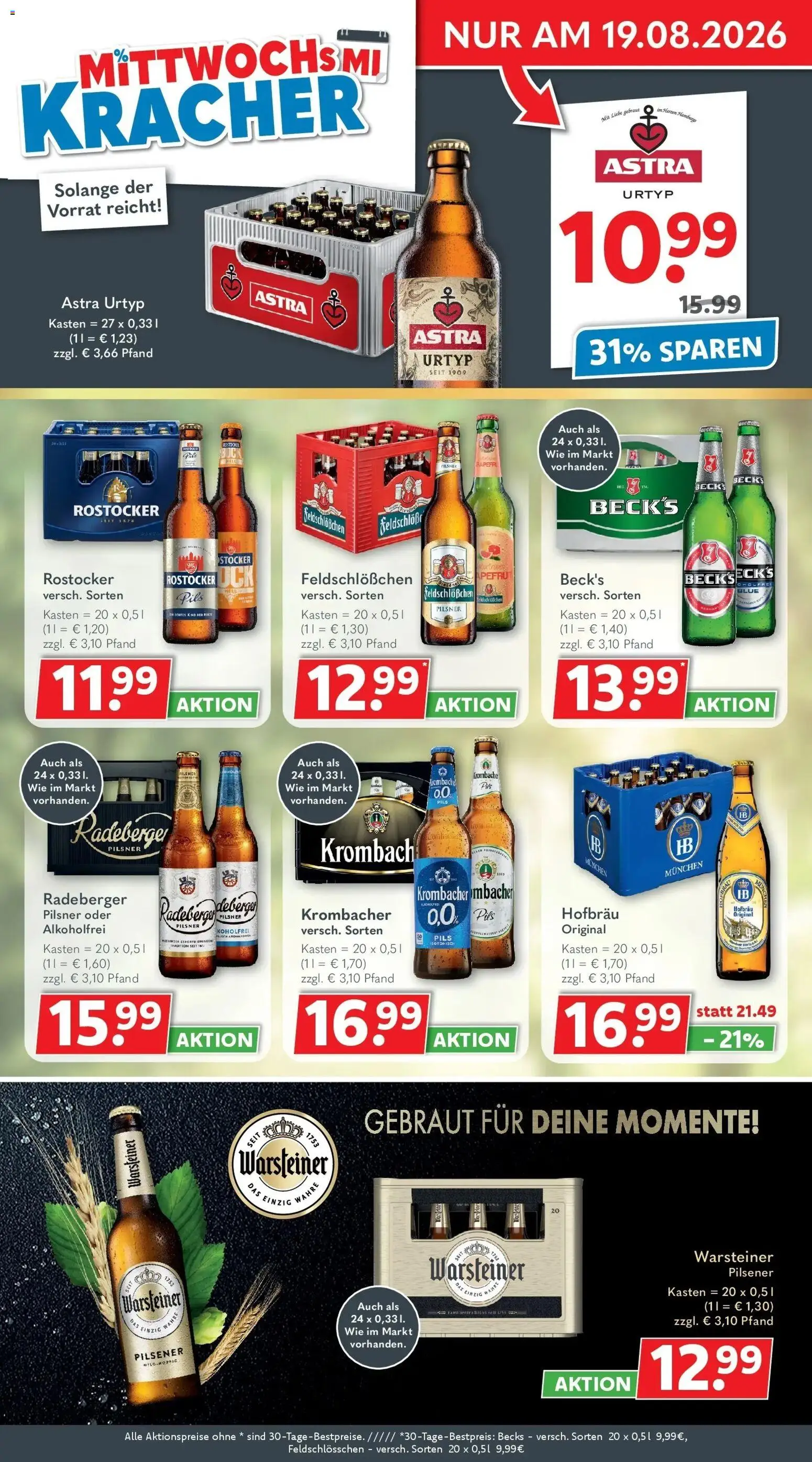 Getränkeland Prospekt Neustrelitz (ab 17.08.2026) zum Blättern | Seite: 2 | Produkte: Pils, Astra, Warsteiner, Krombacher