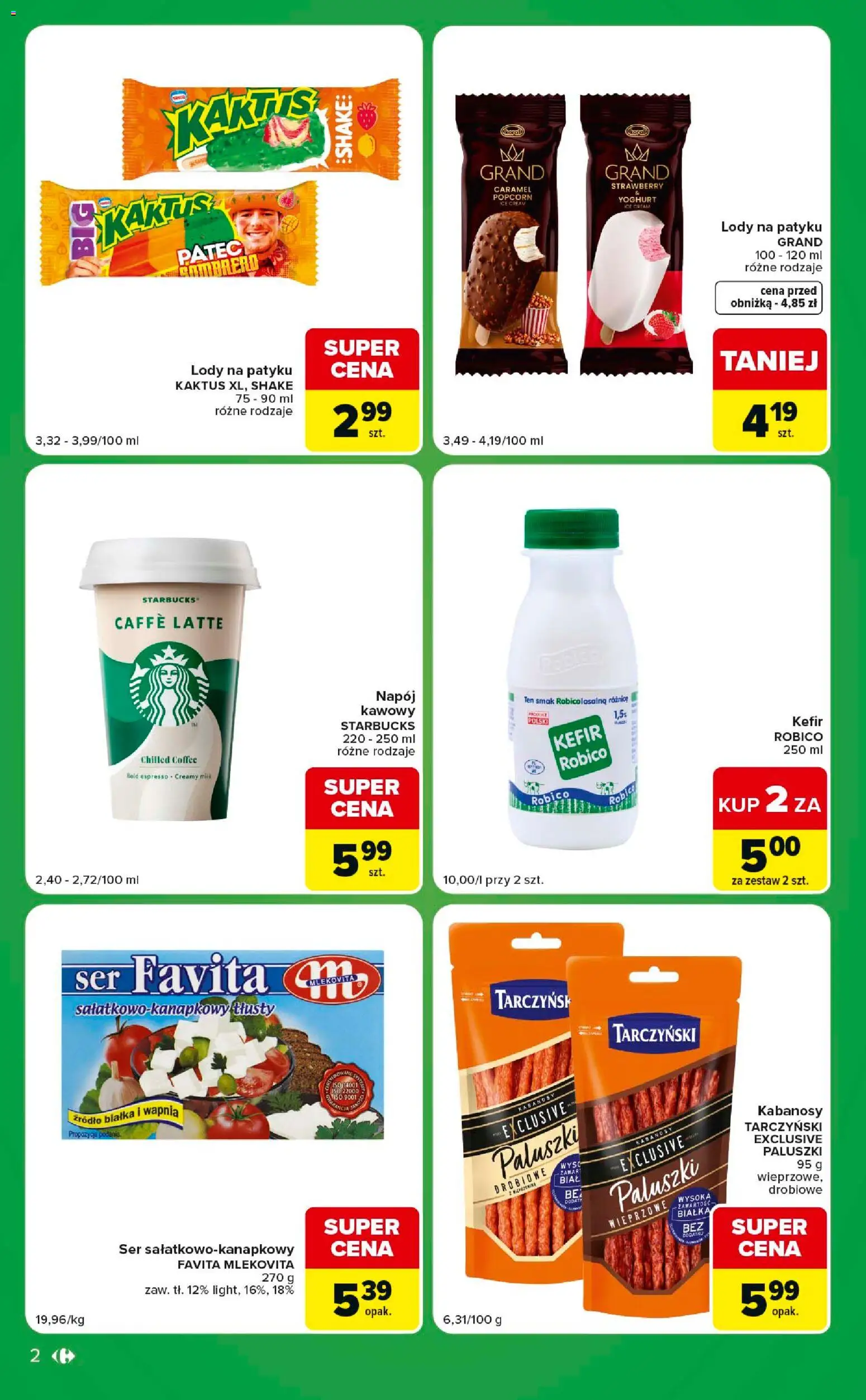 Carrefour gazetka - Express od 14.07.2026 | Strona: 2 | Produkty: Kefir robico, Kefir, Kabanosy, Paluszki