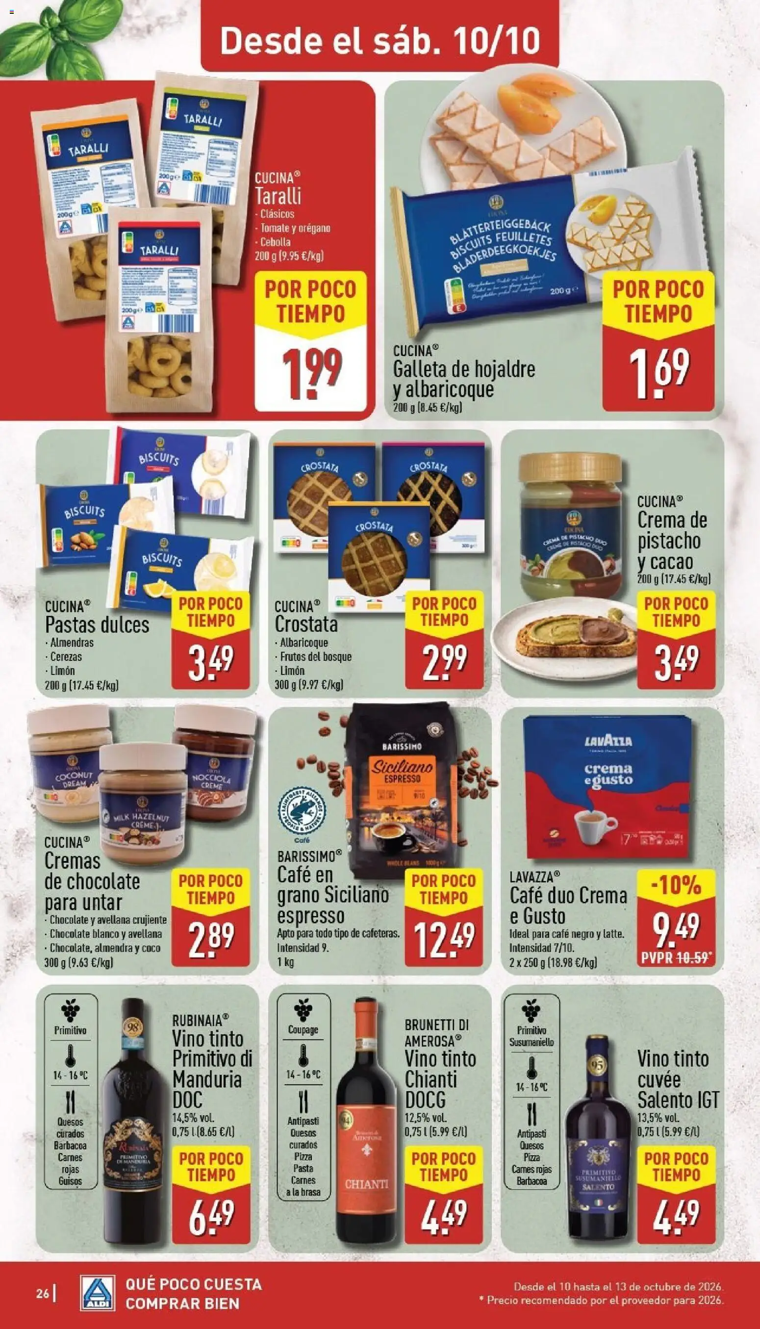 Aldi folleto Canarias │ válido desde el 05/10/2026 | Página: 26 | Productos: Pizza, Café en grano, Dulces, Almendras