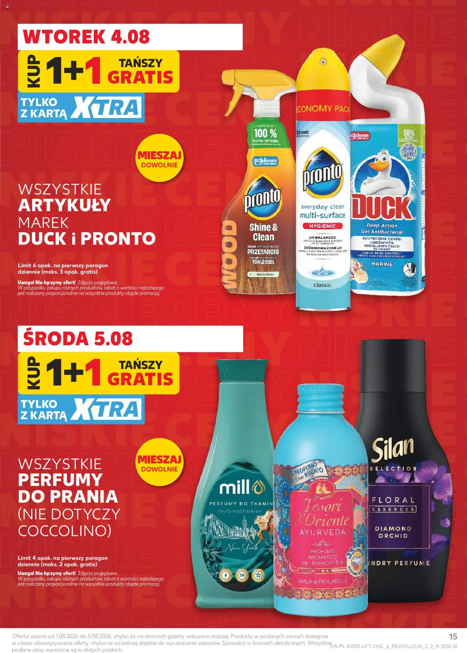 Kaufland gazetka od 30.07.2026 | Strona: 15 | Produkty: Karta, Cleaner, Coccolino, Perfumy
