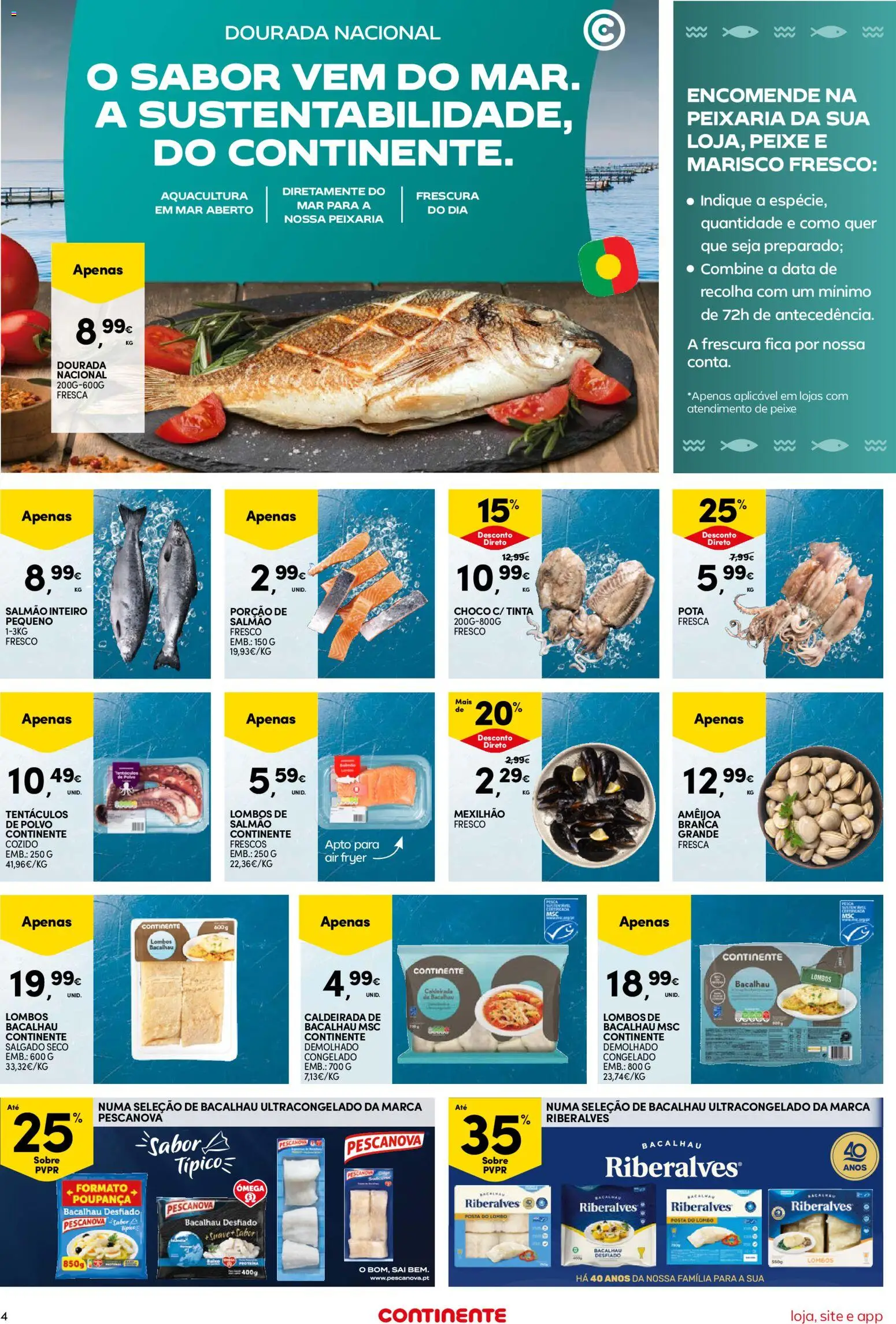 Continente Semanal Continente Bom Dia │ válido de 14/07/2026 | Página: 4 | Produtos: Air fryer, Tinta, Salmão, Peixe