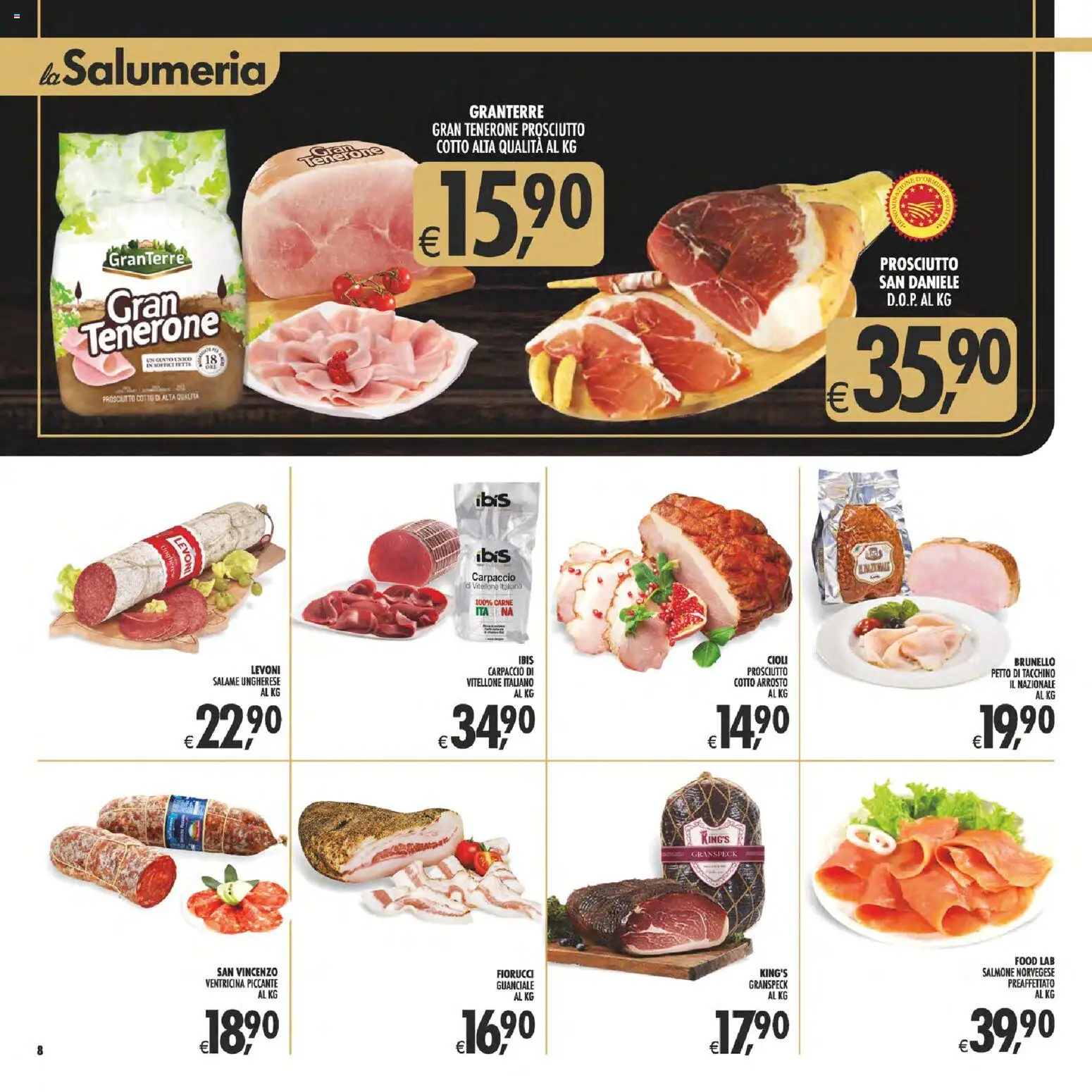 Volantino Decò del 08.05.2026 | Pagina: 8 | Prodotti: Arrosto, Prosciutto Cotto, Salame, Tacchino
