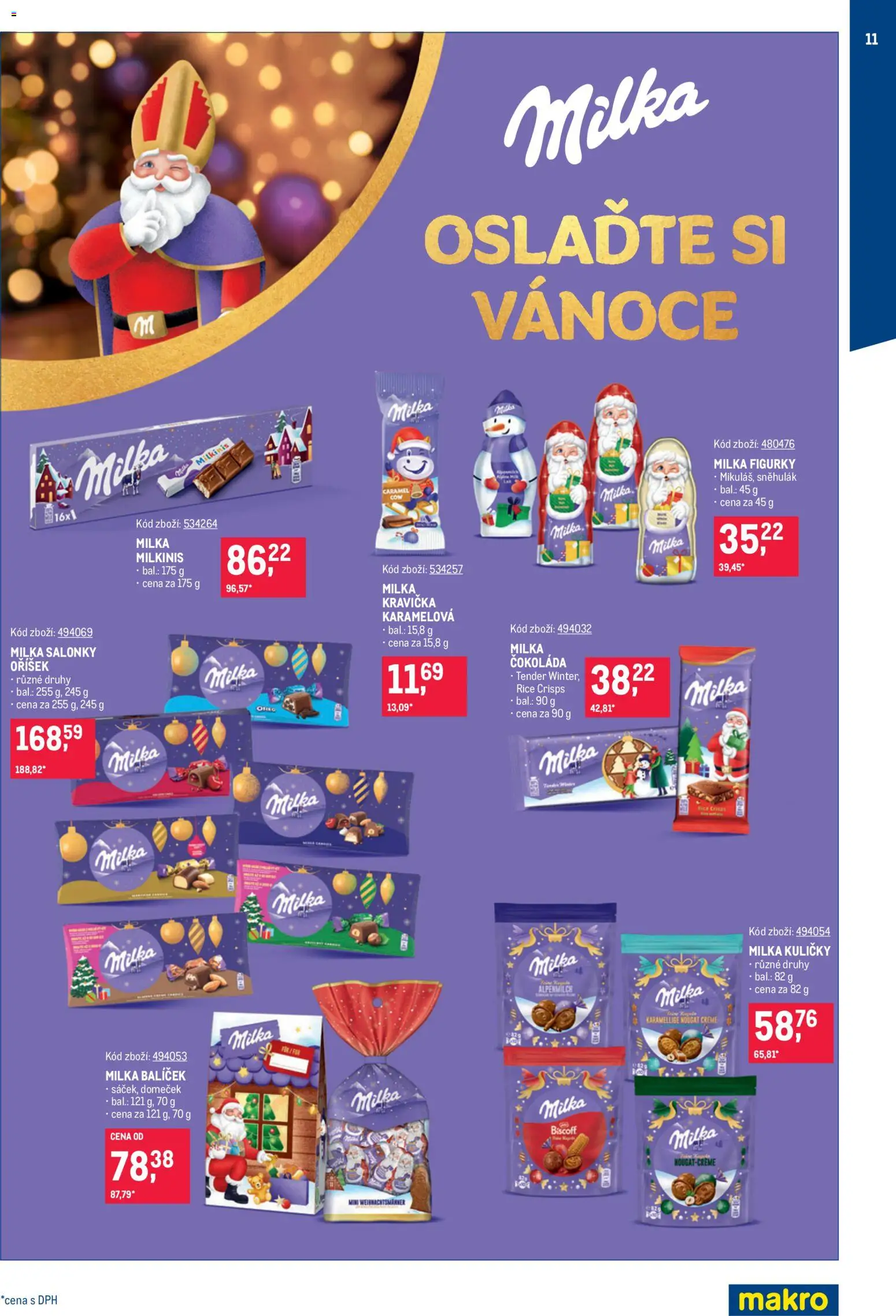 Makro leták - Mikulášské čokolády od 07.10.2026 | Strana: 11 | Produkty: Čokoláda, Milka, Figurky, Kuličky