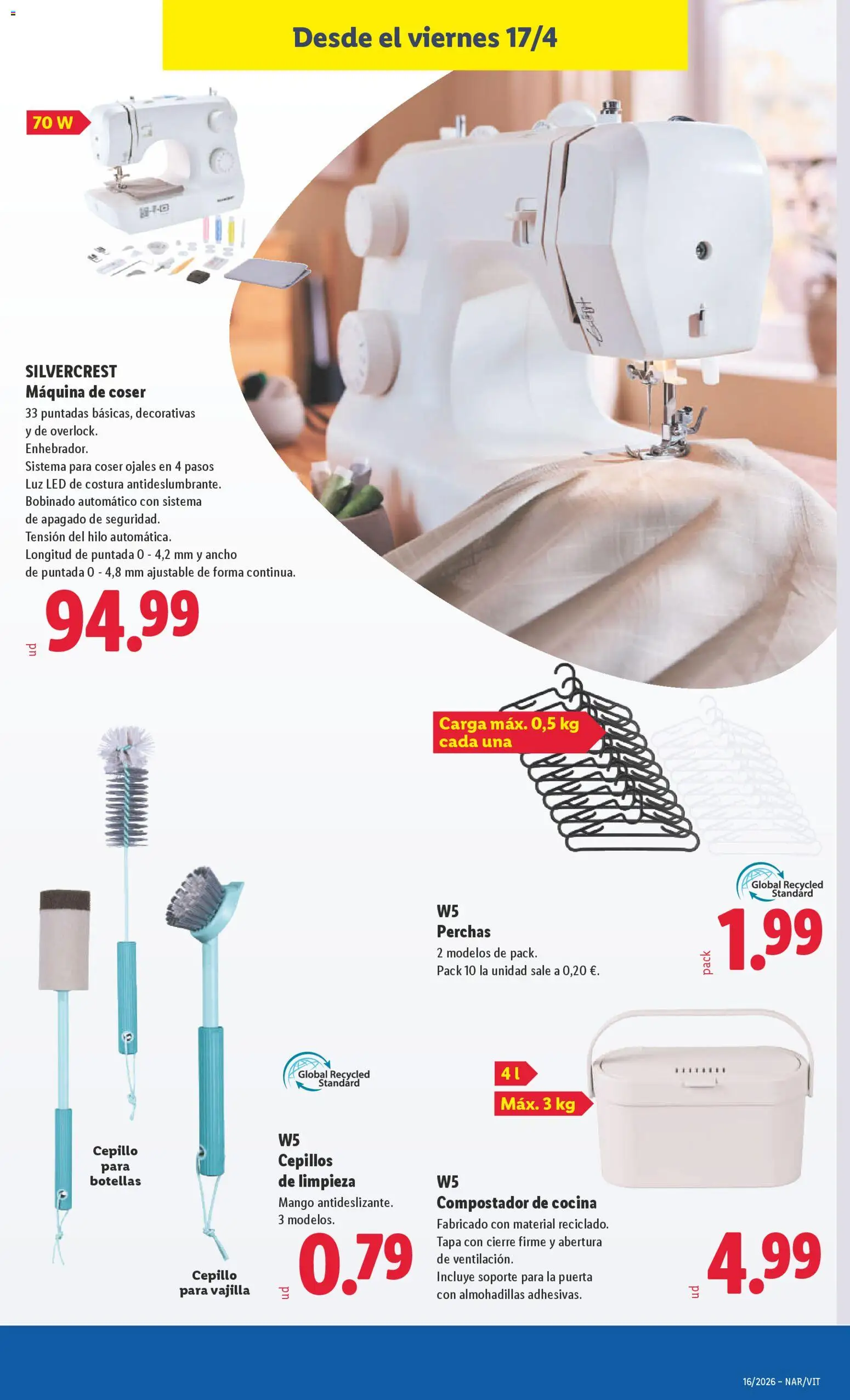 Lidl folleto de bazar │ válido desde el 13.04.2026 | Página: 21 | Productos: Cepillo, Βρεφικό κρεβάτι, Ρούτερ, Máquina de coser