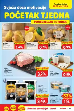 Tuna komadi, BARBA salamura ili suncokretovo ulje *ocijeđene mase 104-112 g - Pregled kataloga iz trgovine Plodine, vrijedi od 09.09.2026 | Stranica: 45
