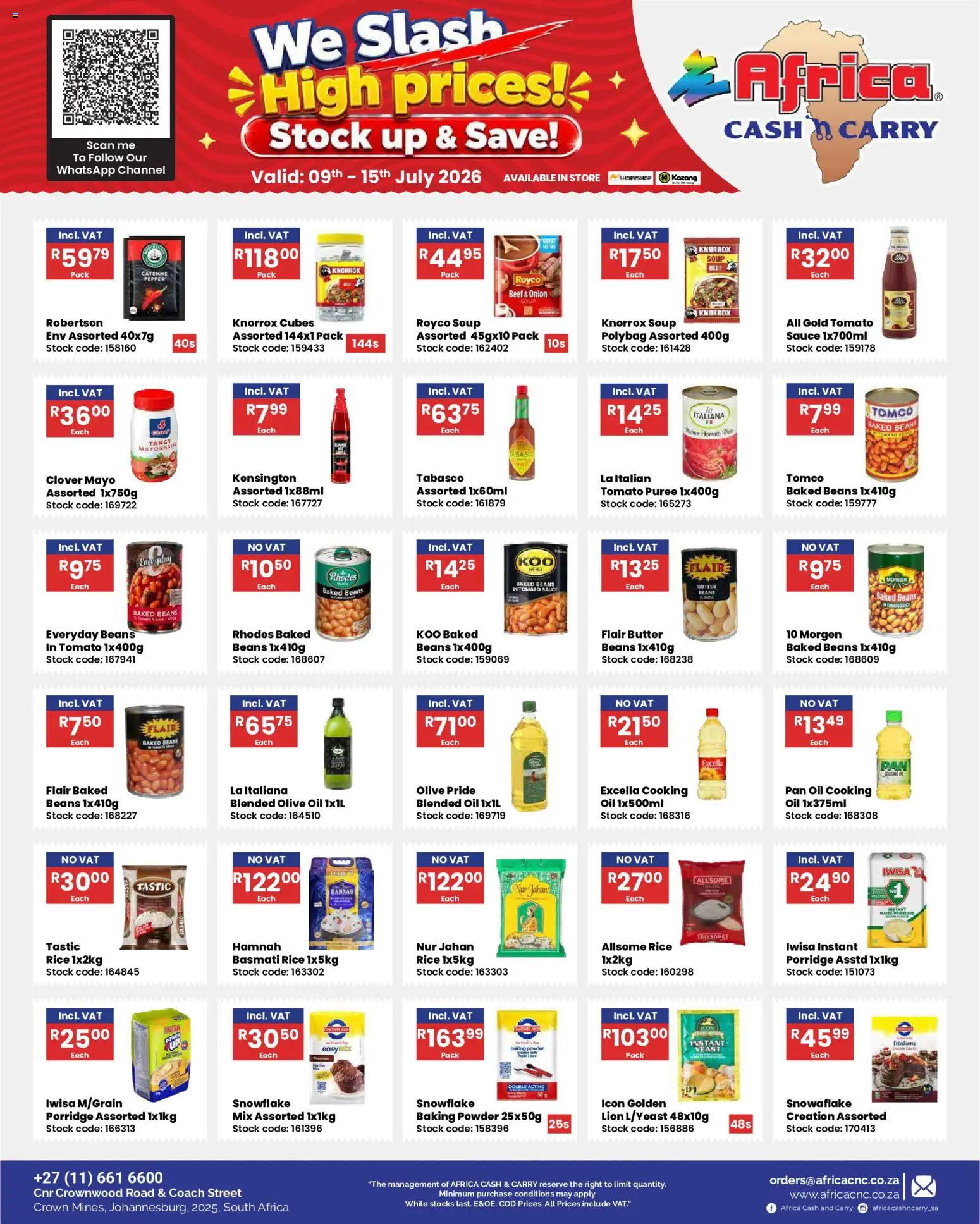 New Africa Cash & Carry catalogue – valid from 09/07/2026 | Page: 28 | Products: Oil, Powder, Baking powder, Mayonnaise