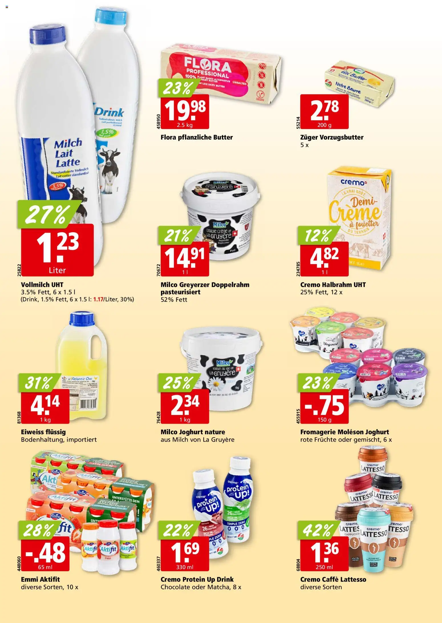 Aligro aktionen Chavannes, Matran, Genf, Sitten – gültig ab 24.08.2026 | Seite: 14 | Produkte: Milch, Butter, Früchte, Creme