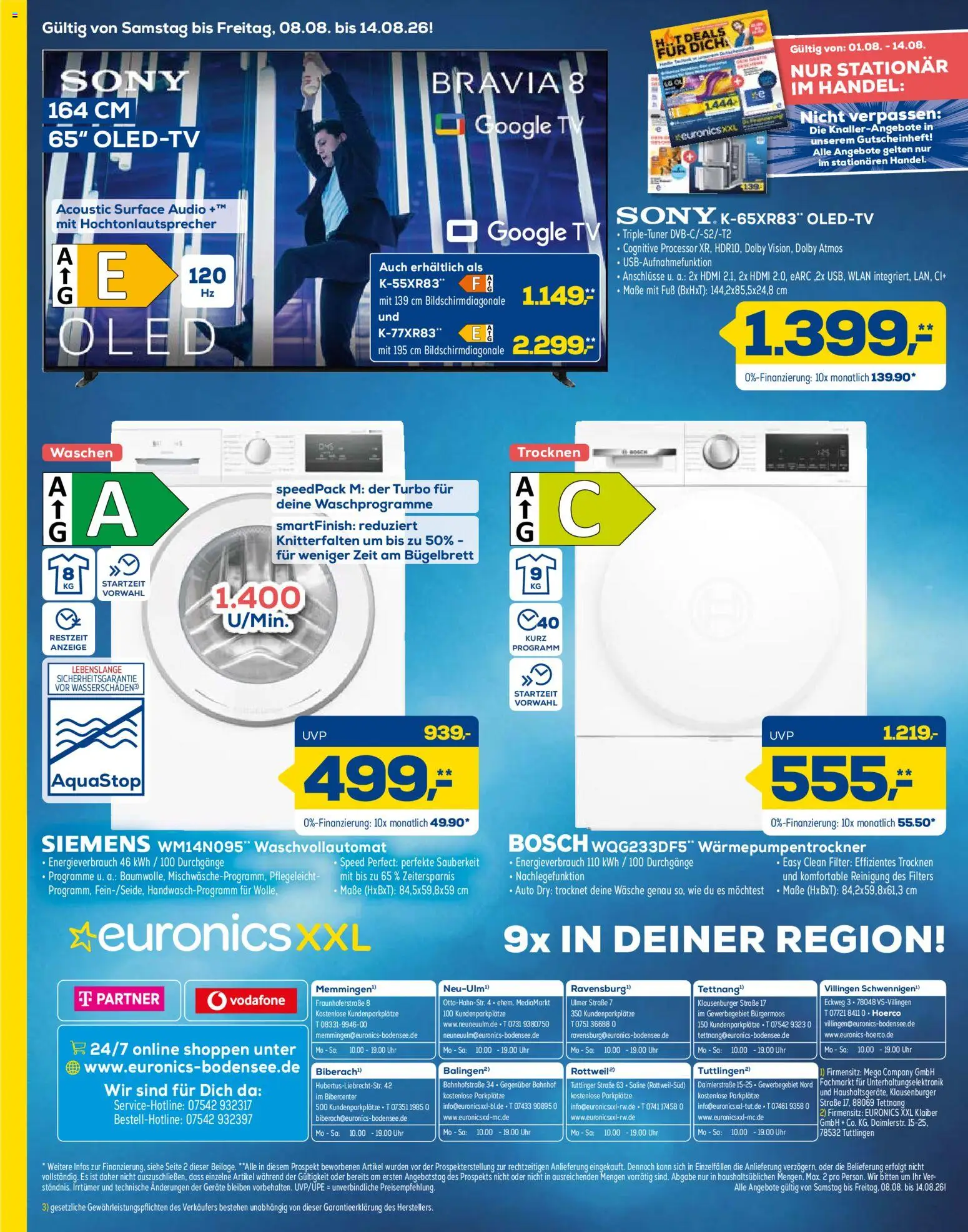 Euronics Prospekt – gültig ab 08.08.2026 | Seite: 12 | Produkte: Bosch, Sony, Siemens, TV