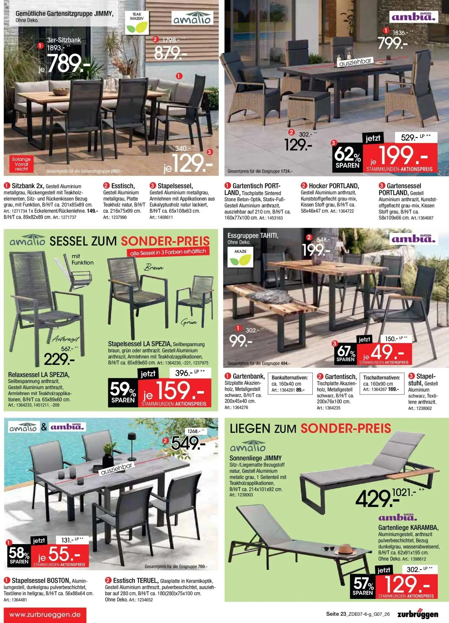 Zurbrüggen Sonderverkauf – gültig ab 09.07.2026 | Seite: 47 | Produkte: Hocker, Esstisch, Essgruppe, Sessel