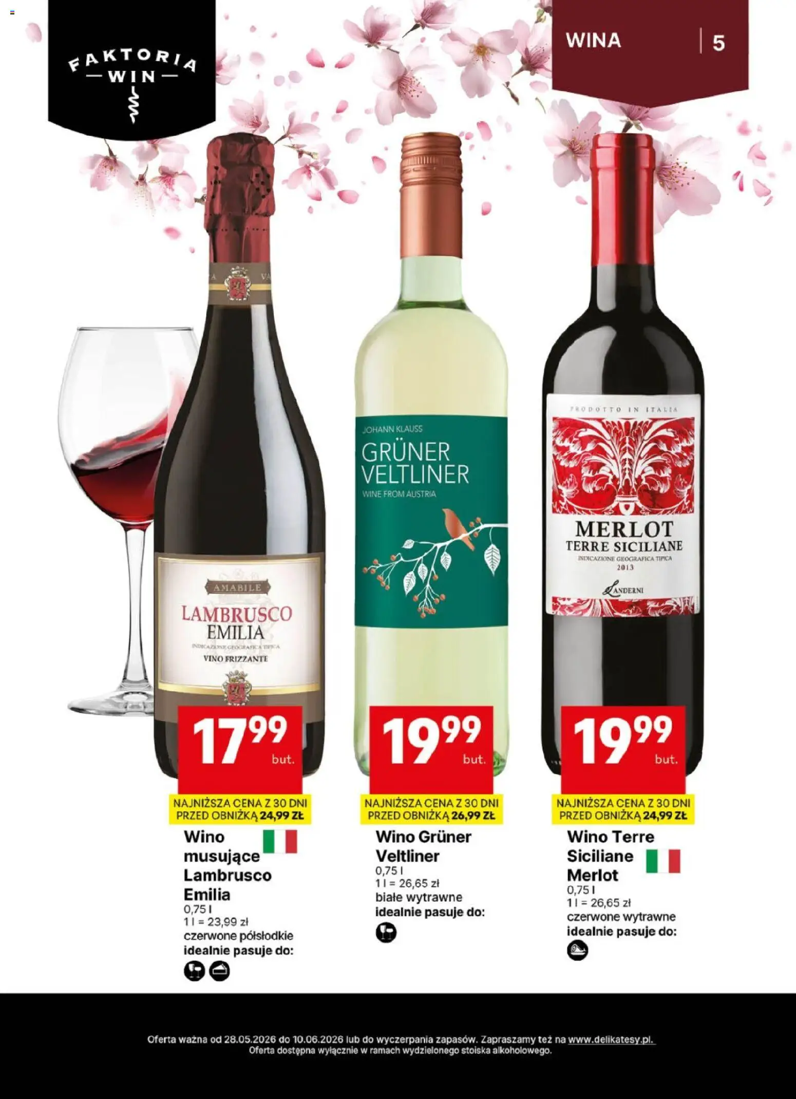 Delikatesy Centrum gazetka - DeliBarek od 28.05.2026 | Strona: 5 | Produkty: Merlot, Wino, Lambrusco