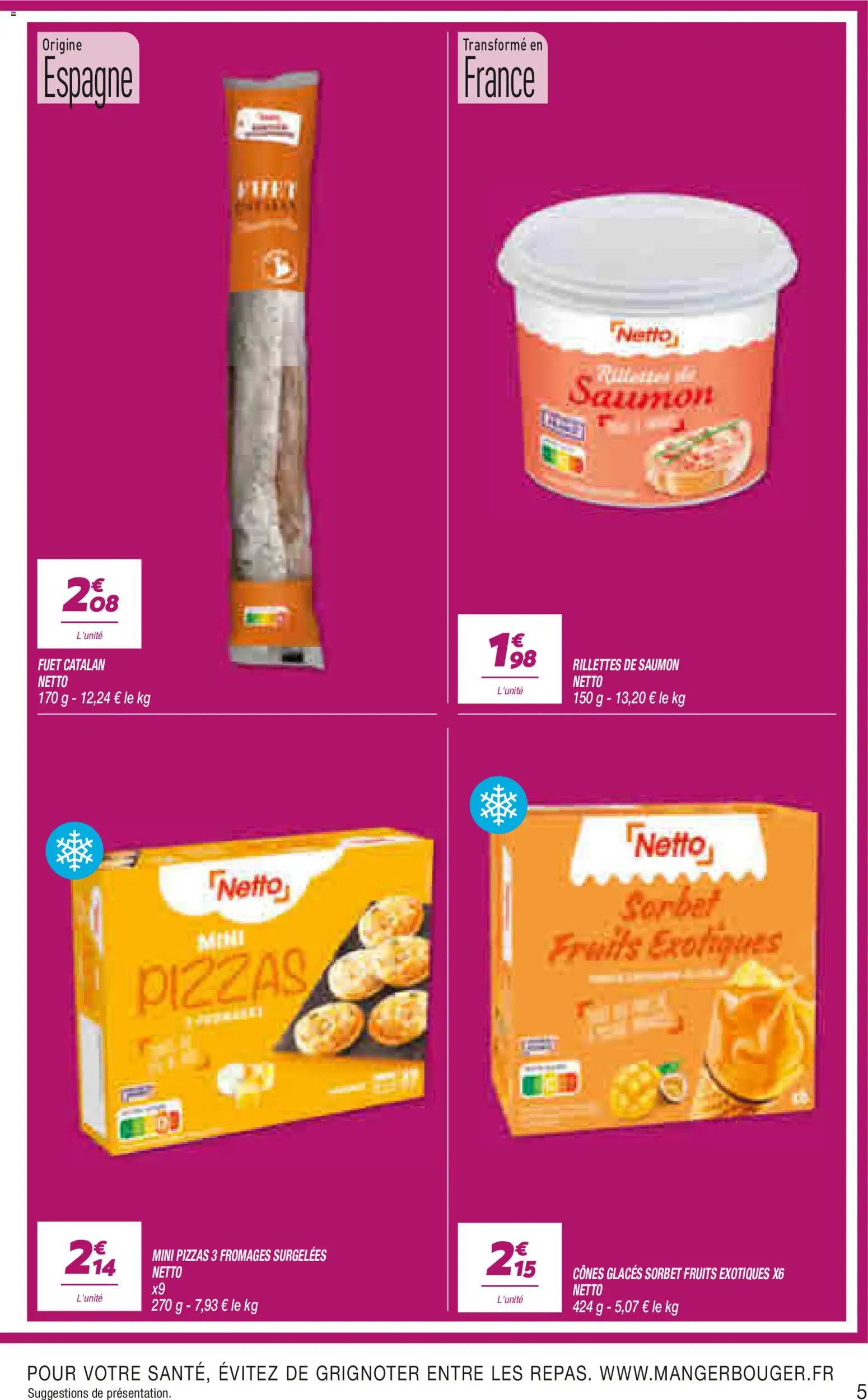 {H1} | Page: 5 | Produits: Glaces, Cônes, Saumon