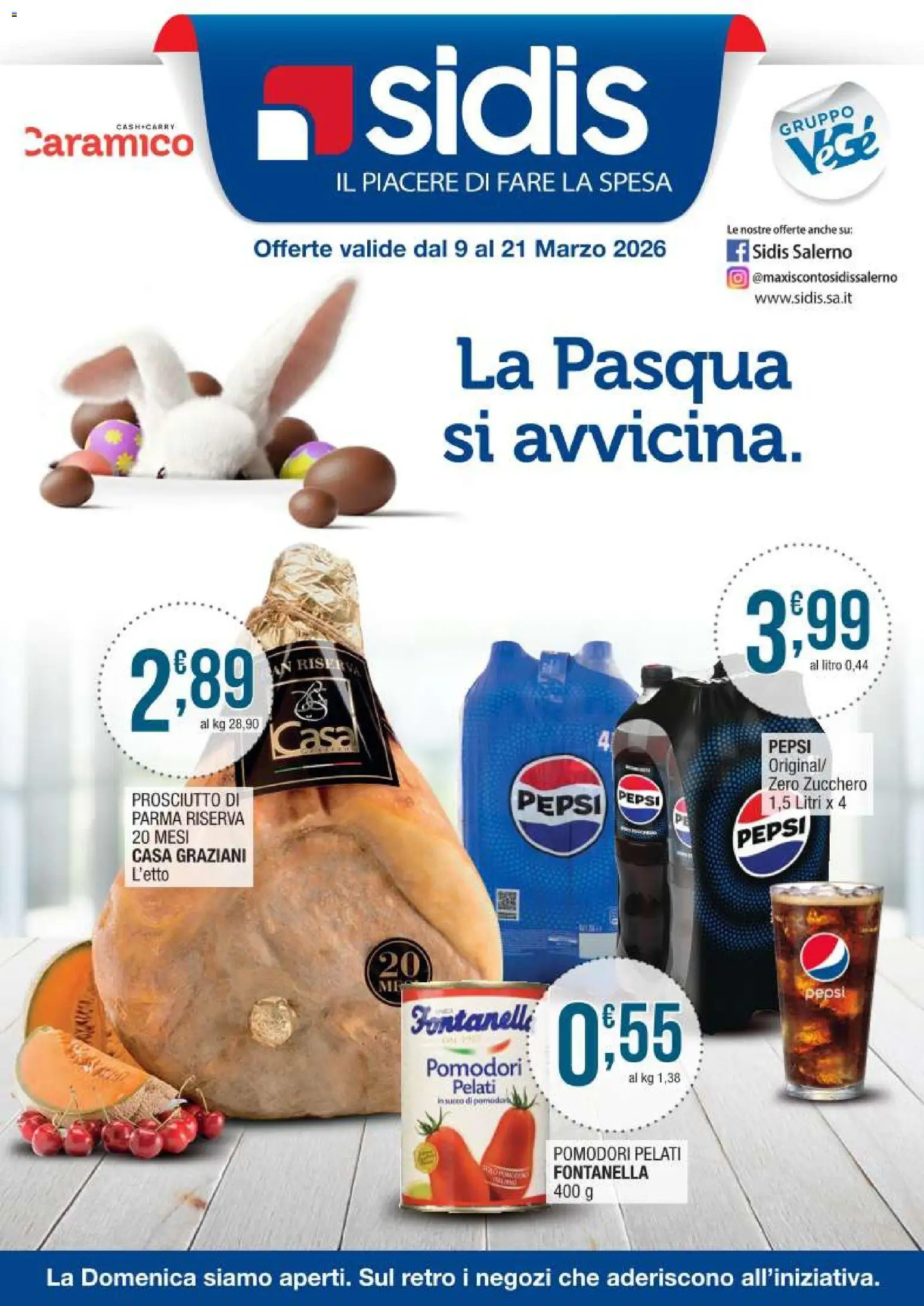 Volantino Sidis del 09.03.2026 | Pagina: 1 | Prodotti: Zucchero, Pomodoro, Pomodori, Pepsi