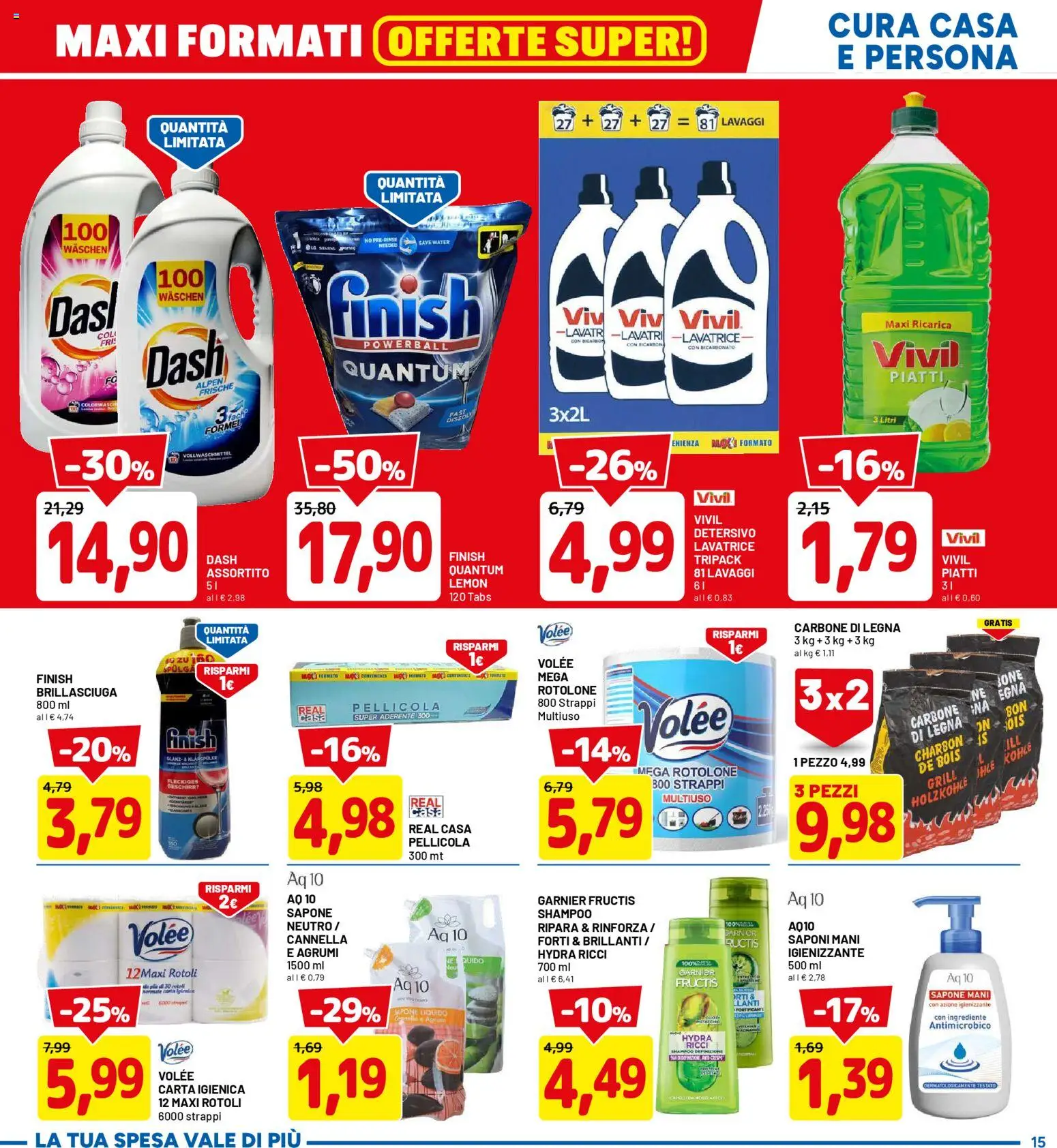 Volantino D Più del 20.04.2026 | Pagina: 15 | Prodotti: Shampoo, Carta igienica, Sapone, Agrumi