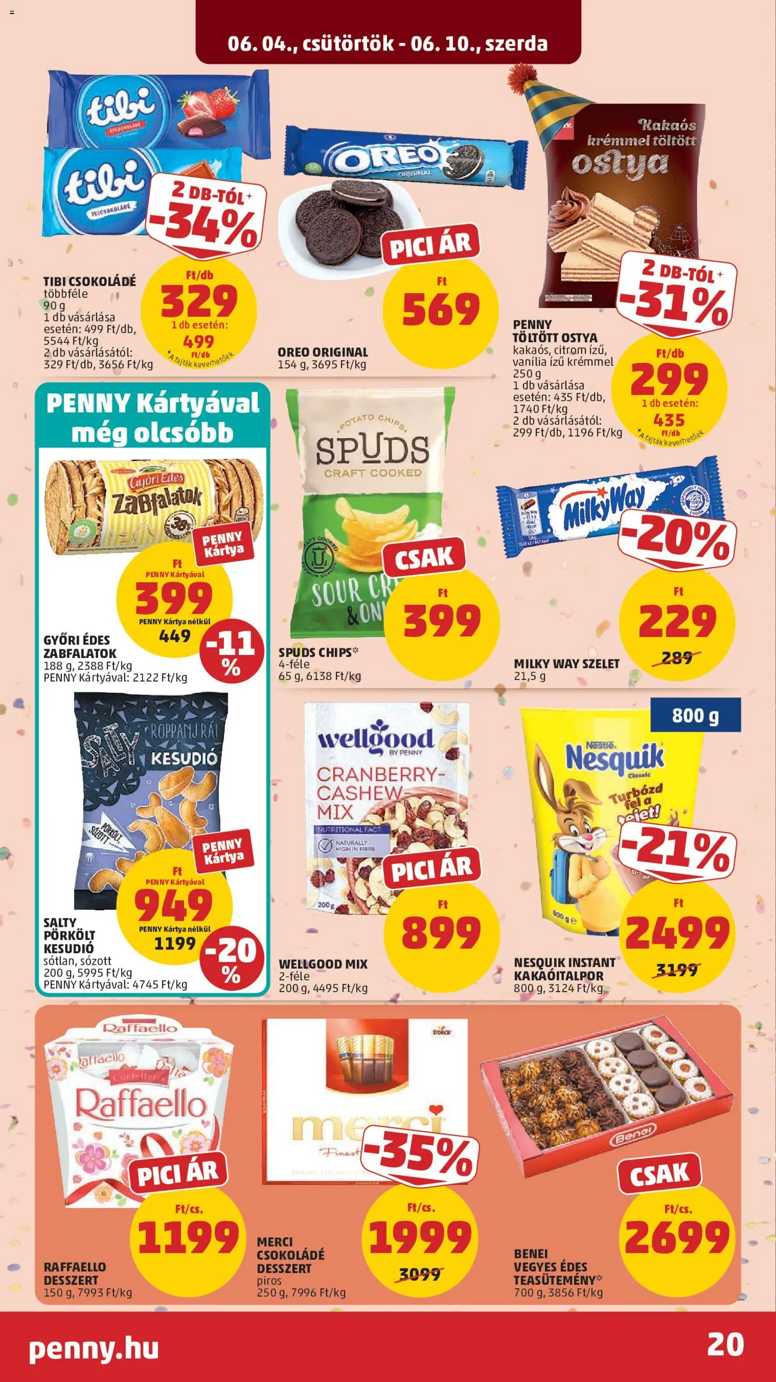 PENNY akciós ujság - amely érvényes a következő dátumtól: 04.06.2026 | Oldal: 24 | Termékek: Kesudió, Nesquik, Csokoládé, Citrom